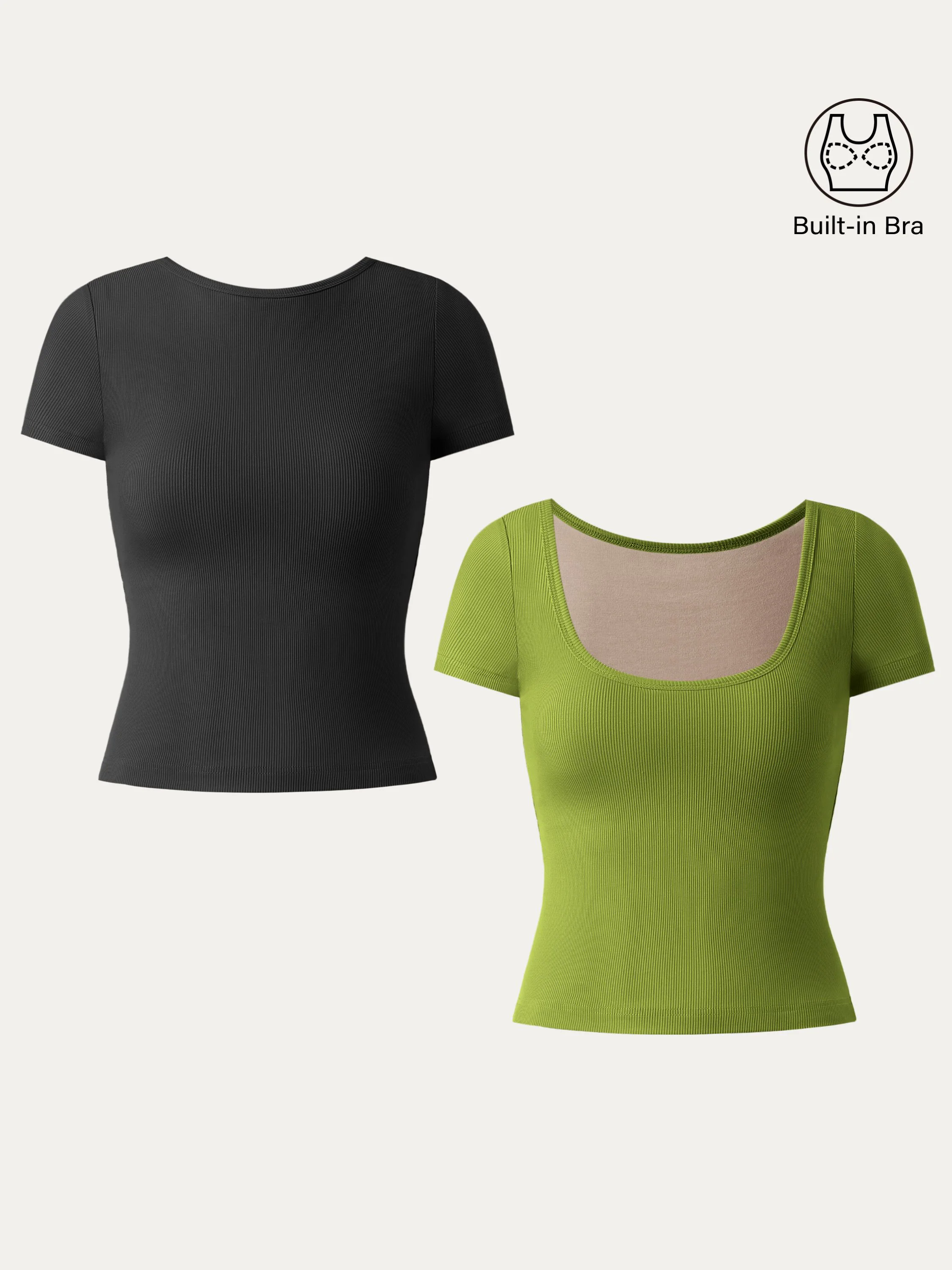 Multi-wear Short Sleeve New Airy Brami Top