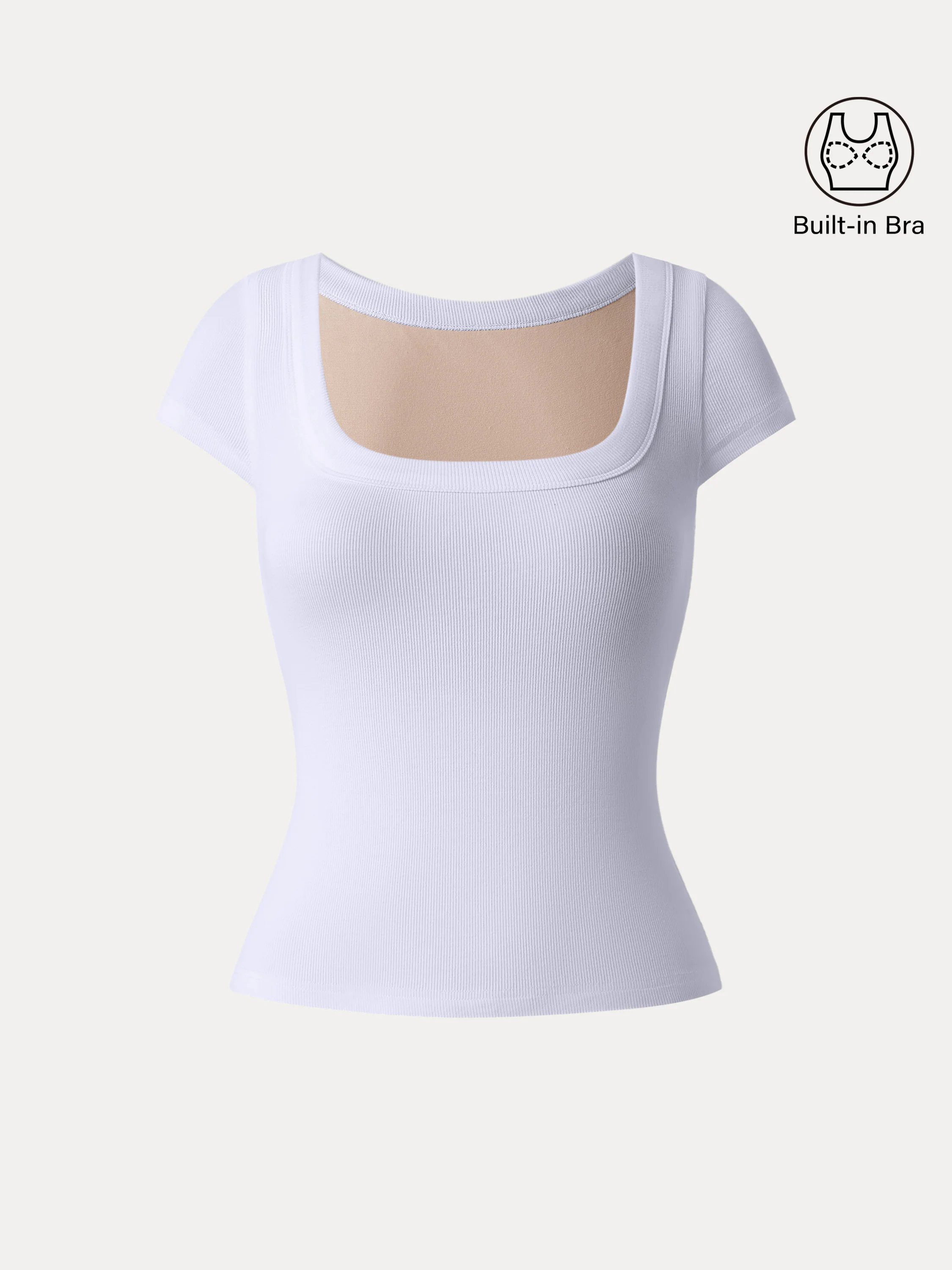 Stretch Cotton Square Neck Cap Sleeve Brami Stretch Cotton Square Neck Cap Sleeve Brami