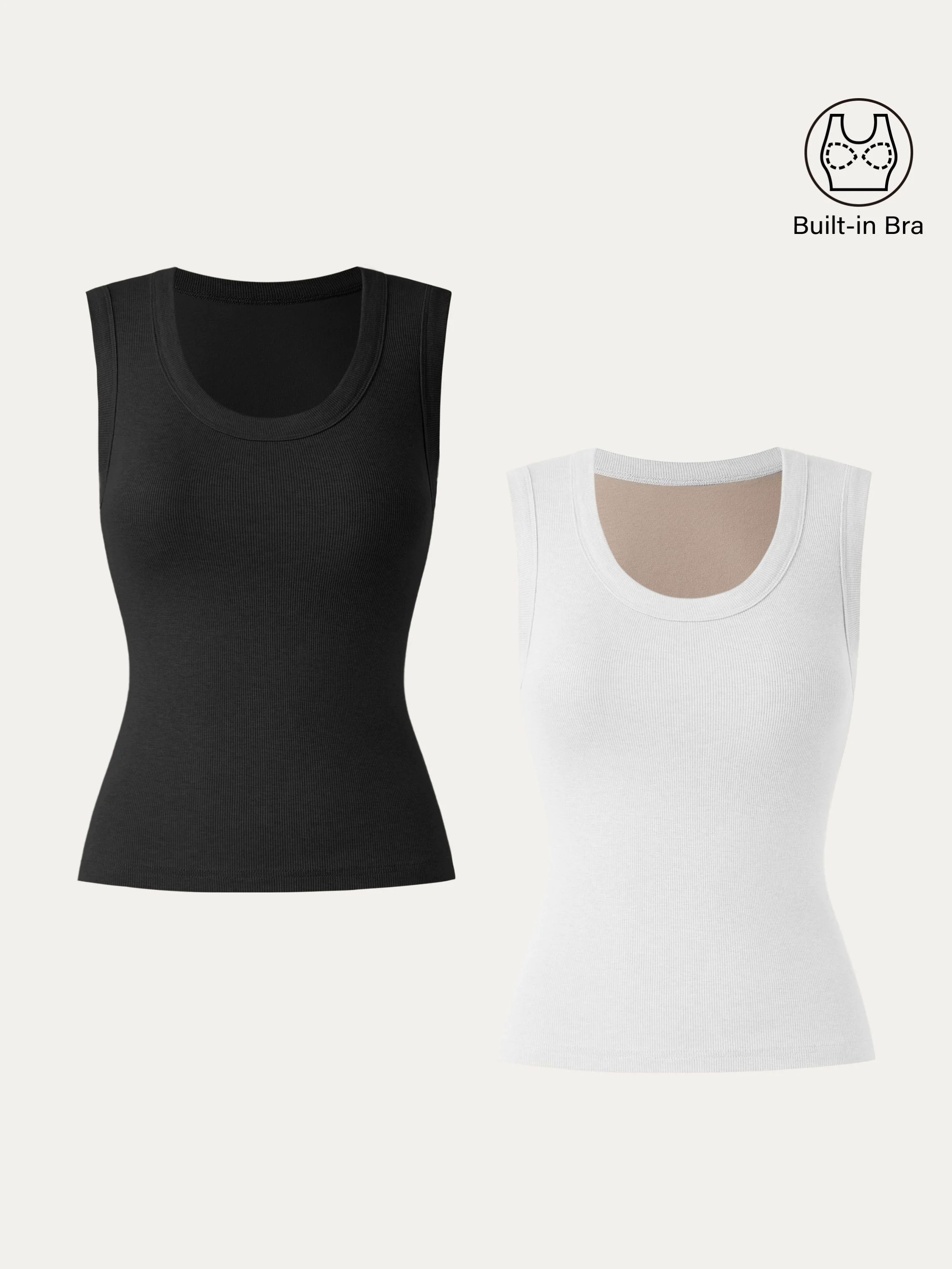 2Pcs Set Stretch Cotton Scoopneck New Airy Brami Tank