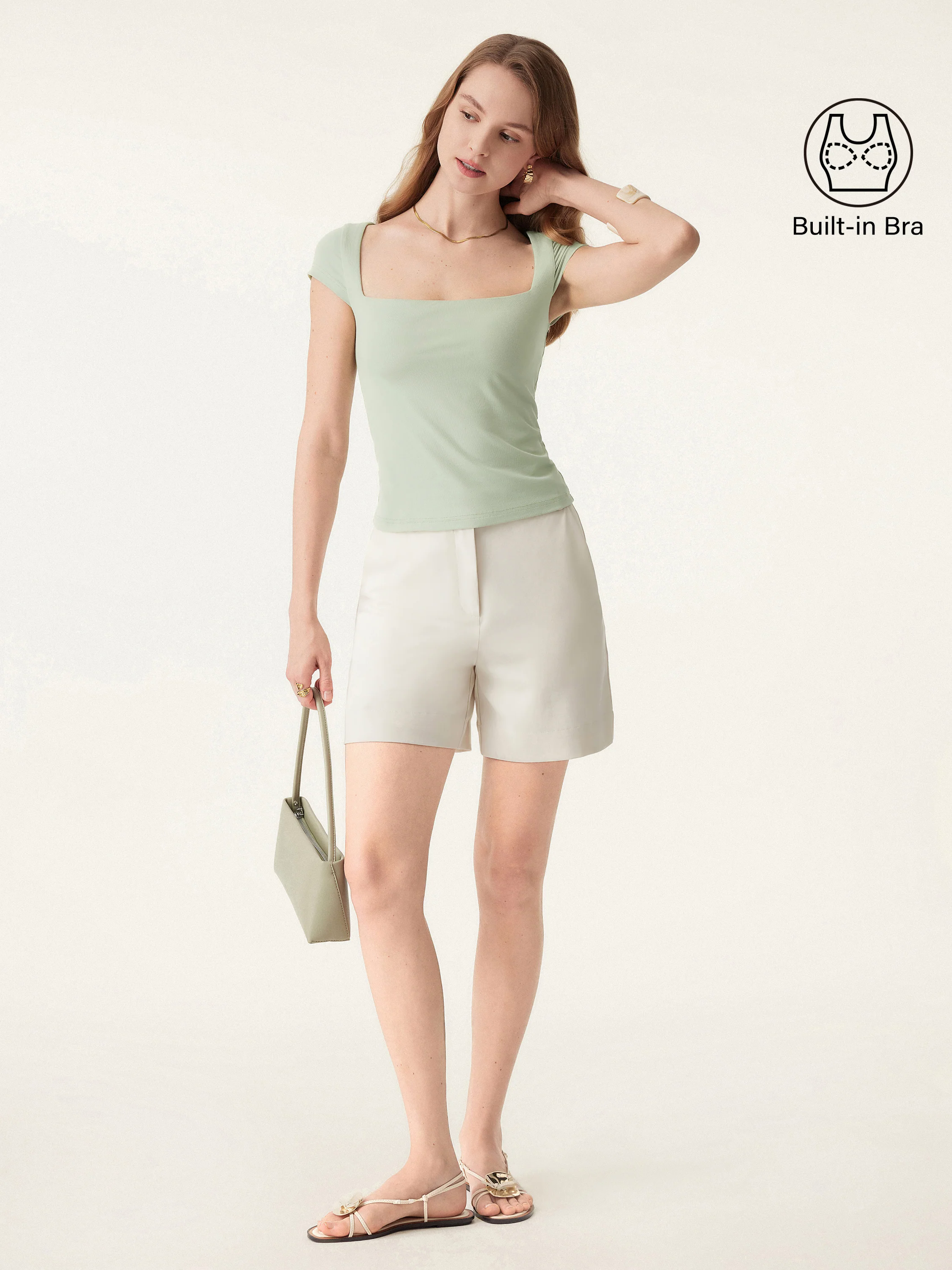 Essential Square Neck Cap Sleeves Brami Top Essential Square Neck Cap Sleeves Brami Top