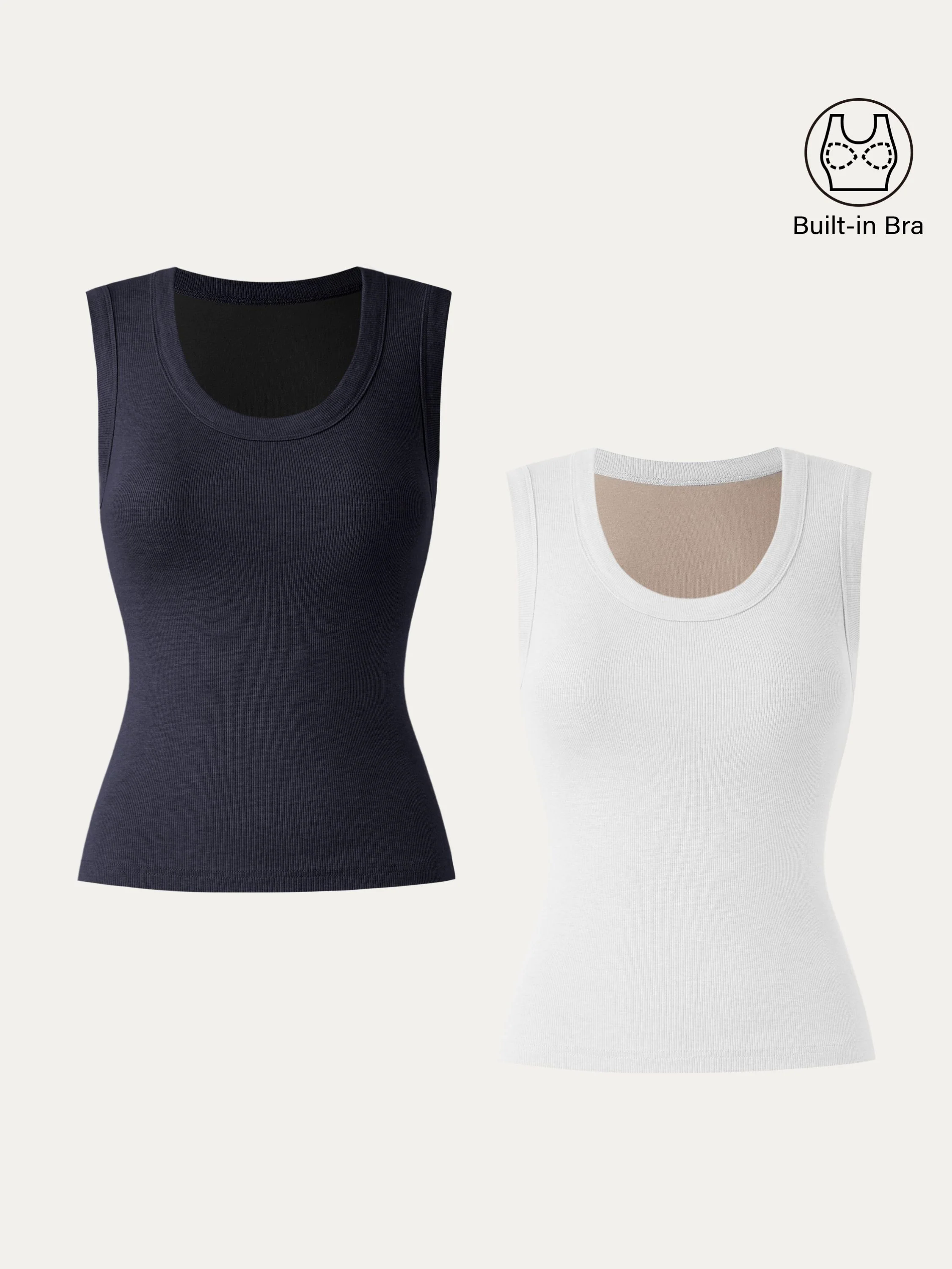 2Pcs Set Stretch Cotton Scoopneck New Airy Brami Tank