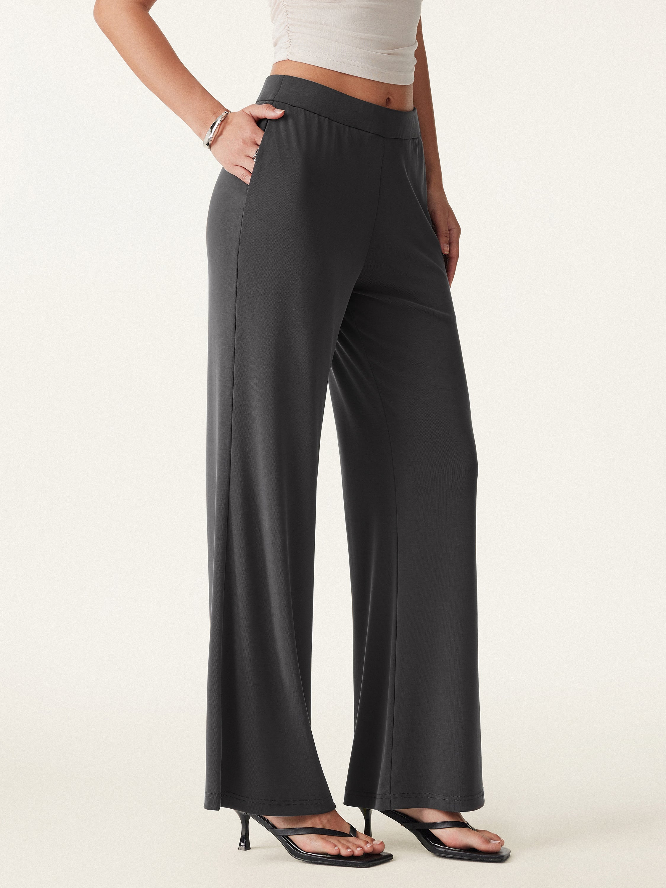 Wide Leg Pull-on Pant with Pockets