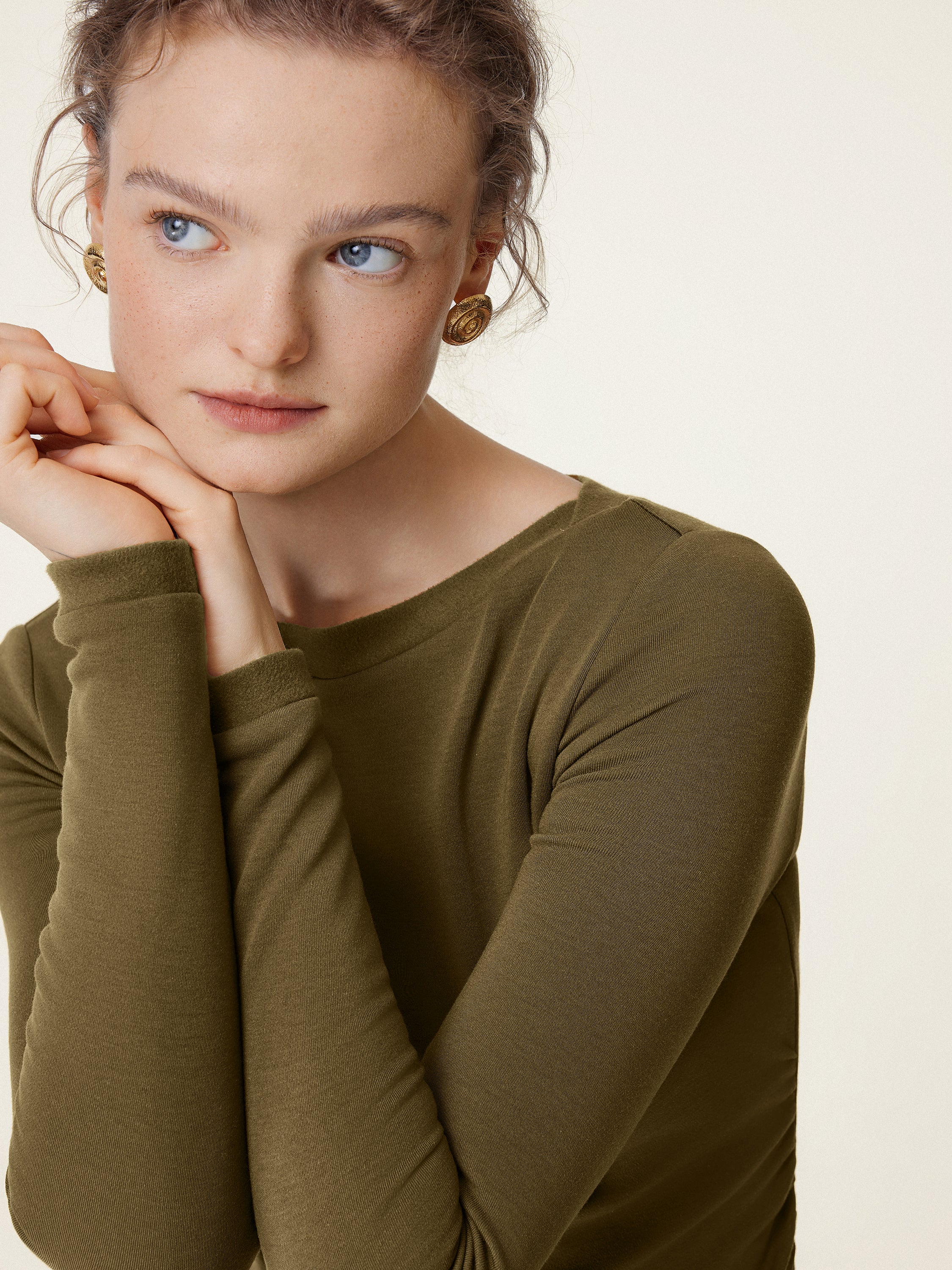 Boatneck Long Sleeve Brami Top