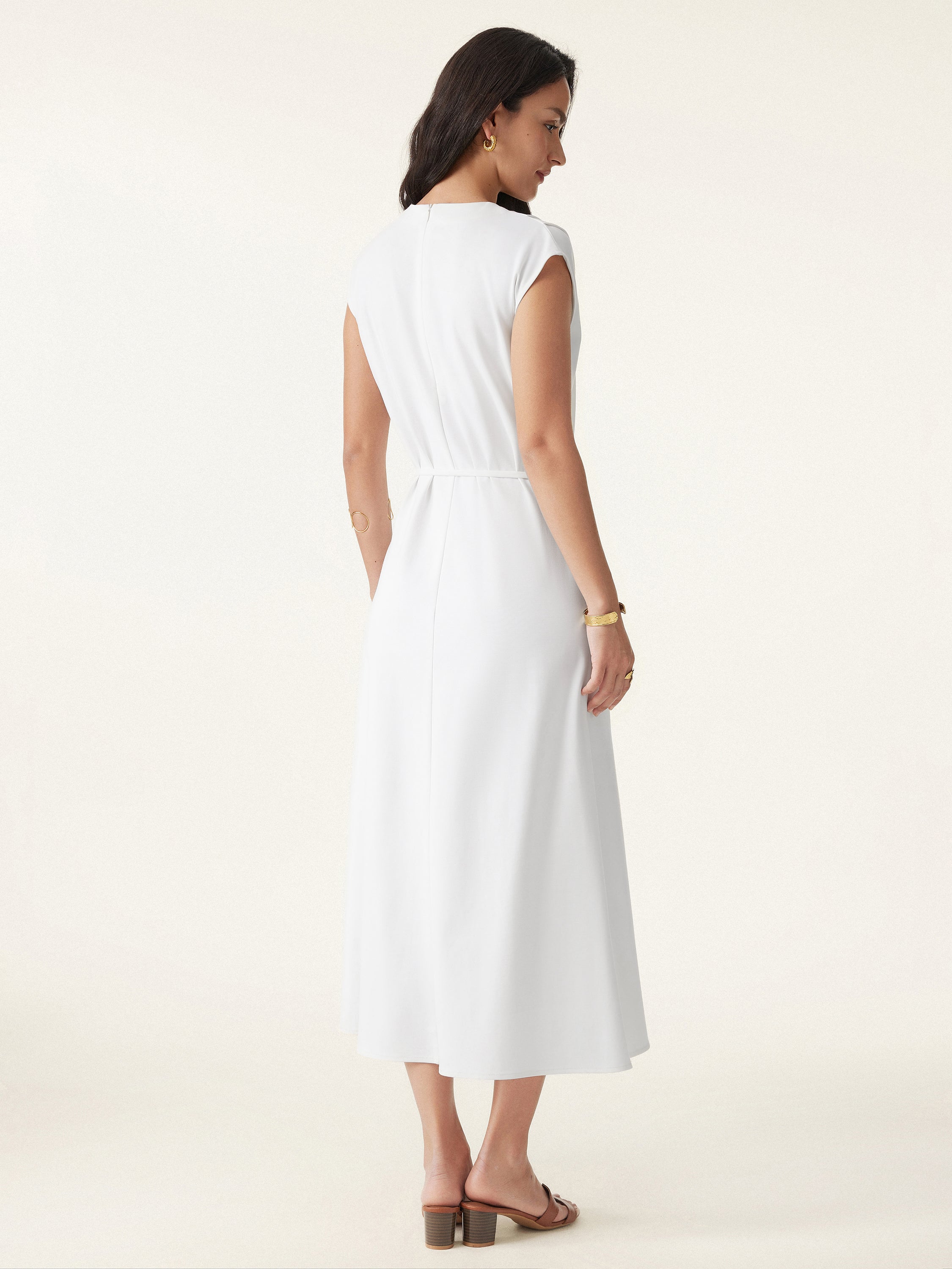 Breezy Easy Crewneck Zippered Midi Dress