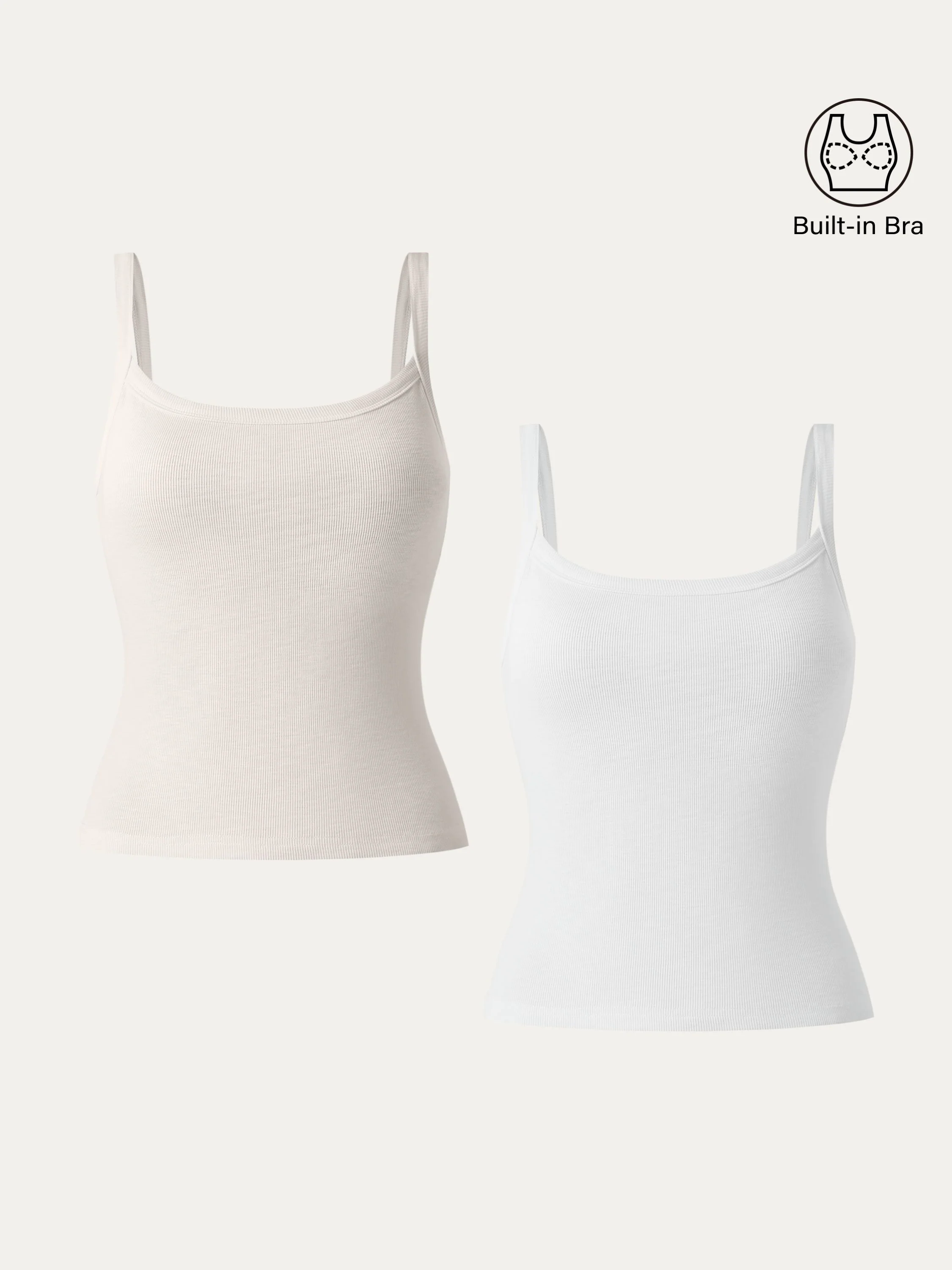 2Pcs Set Everyday Cotton Low Back New Airy Brami Tank