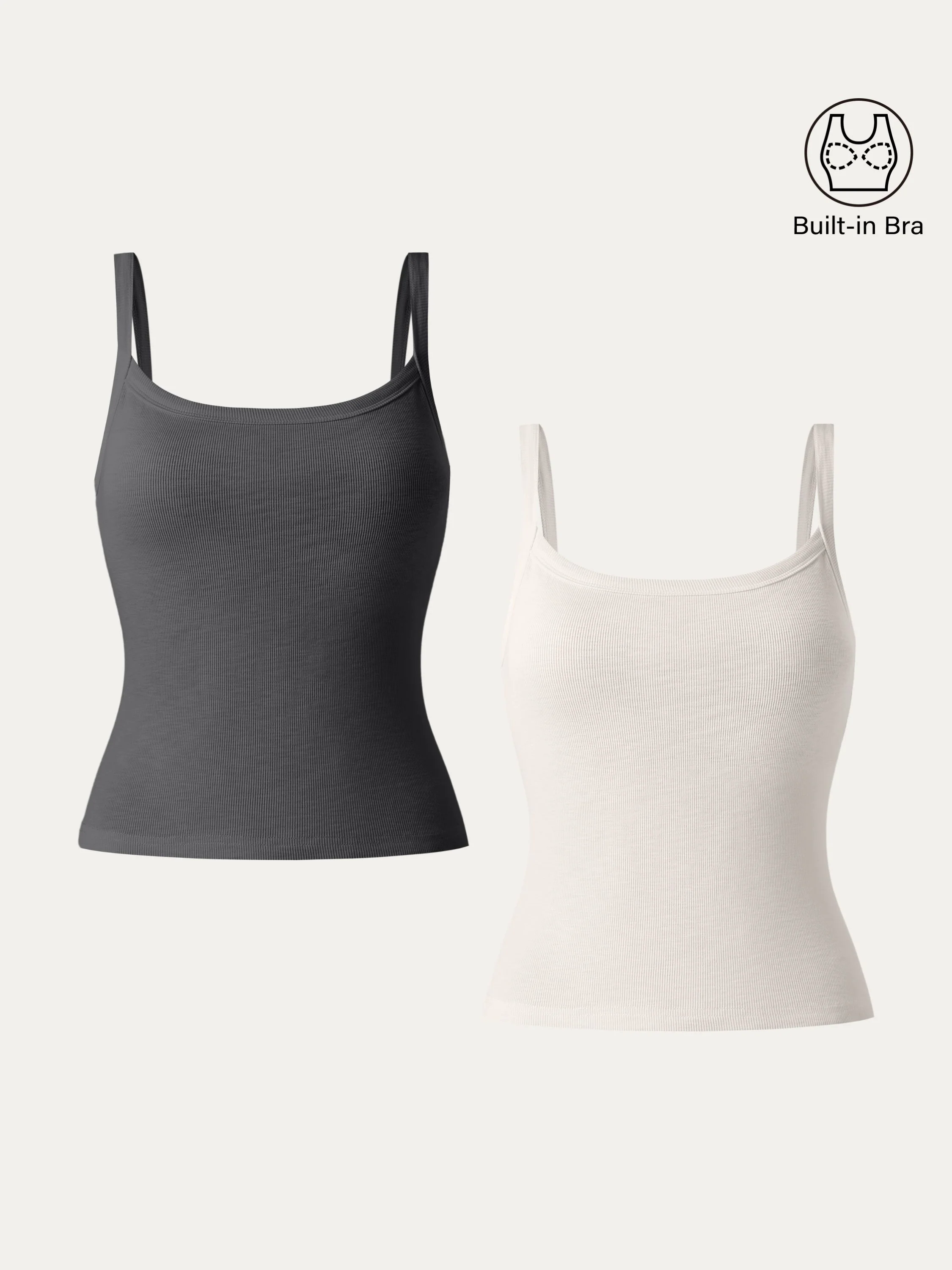2Pcs Set Everyday Cotton Low Back New Airy Brami Tank