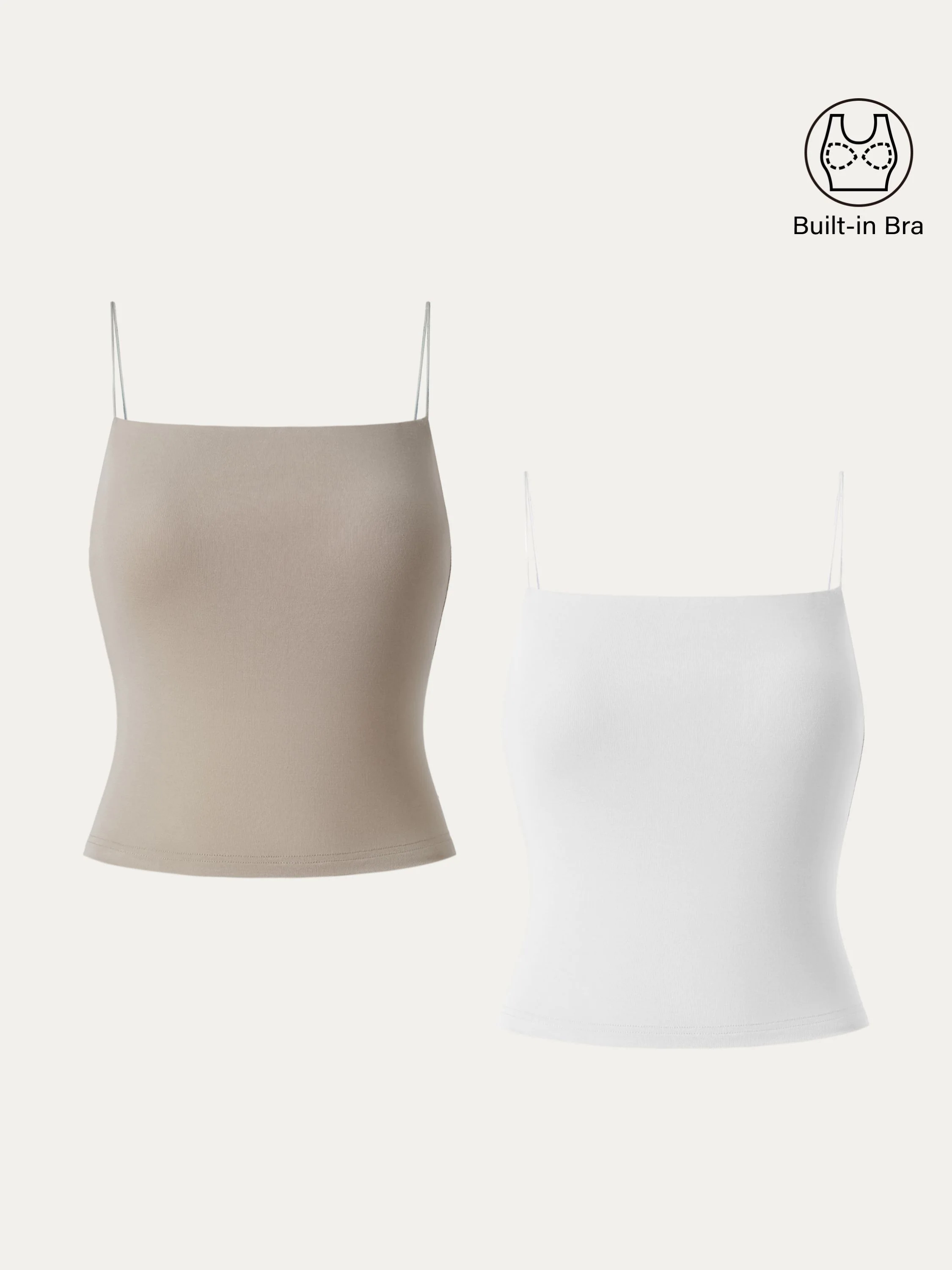 2Pcs Set Essential Spaghetti Strap Cropped New Airy Brami