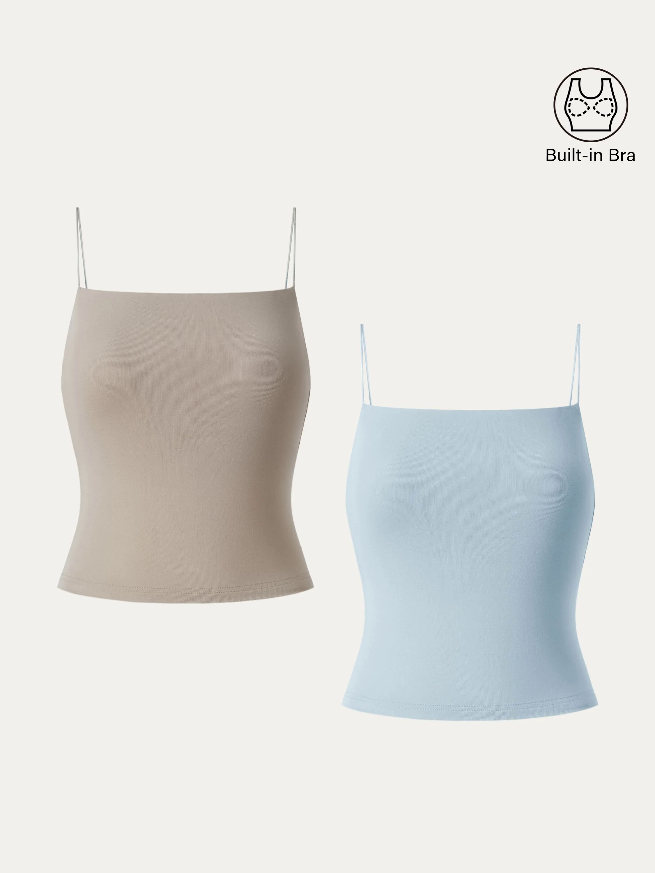 2Pcs Set Essential Spaghetti Strap Cropped New Airy Brami