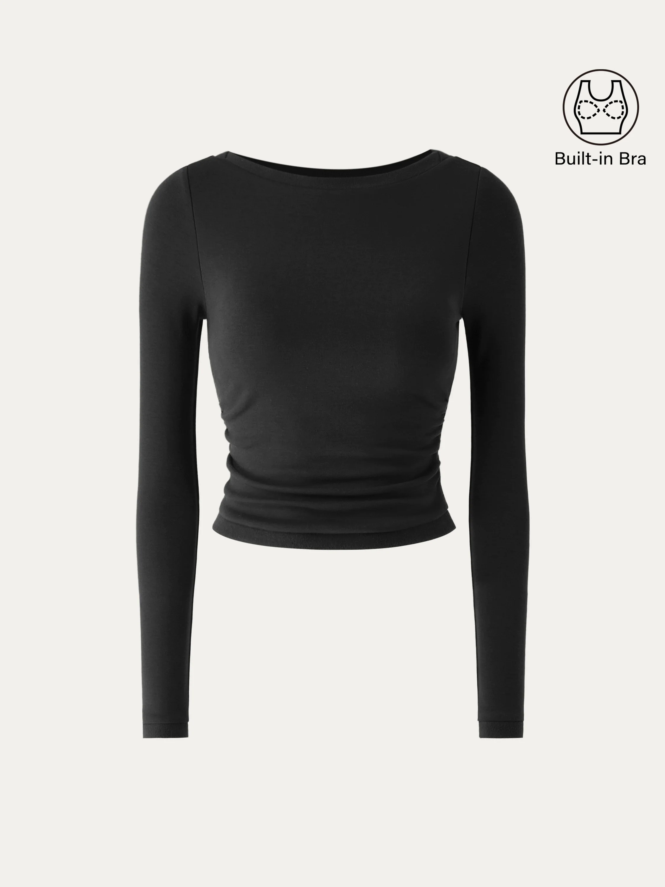 Boatneck Long Sleeve Brami Top