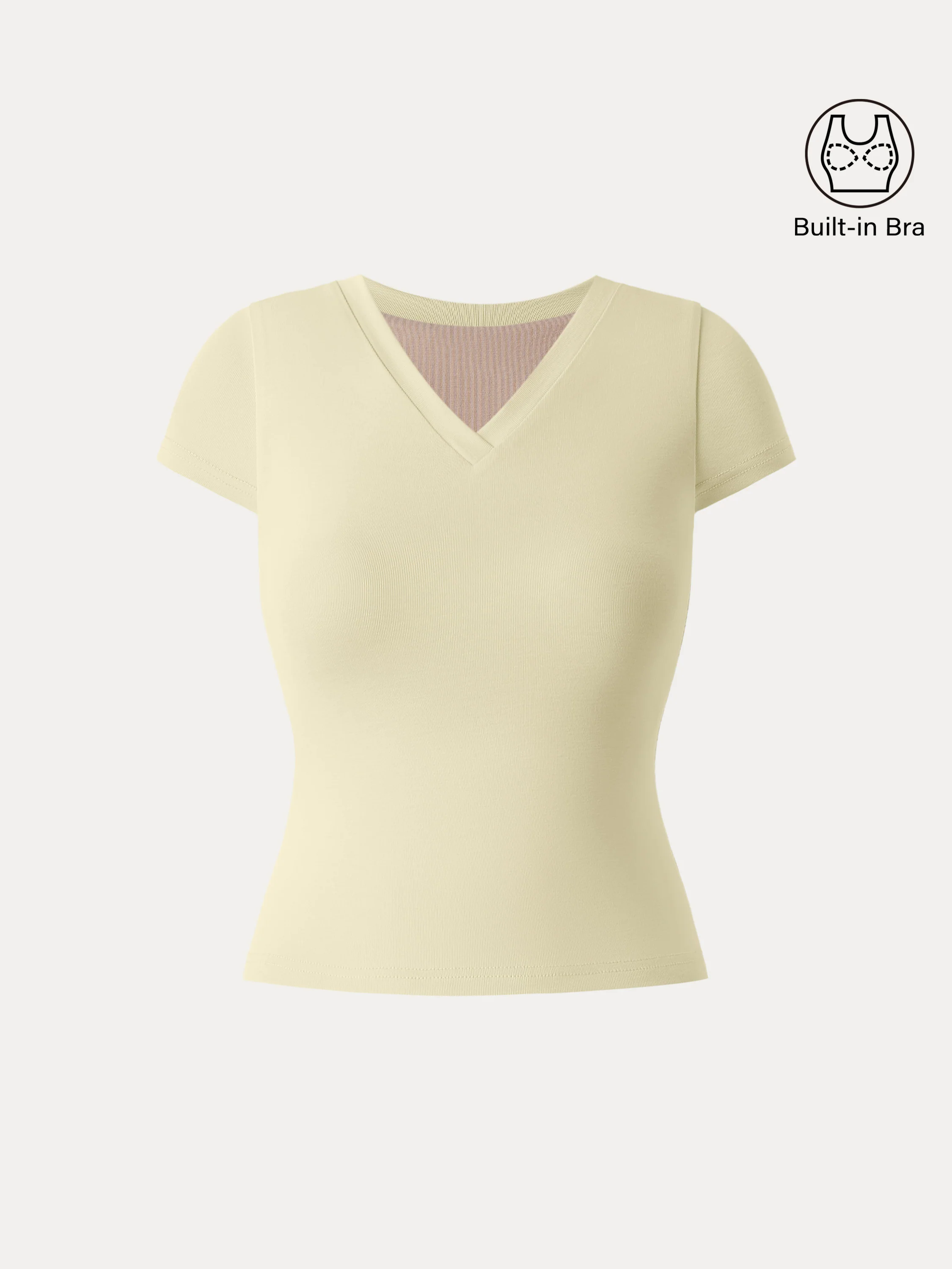 Sandwashed V-neck Short Sleeve Brami