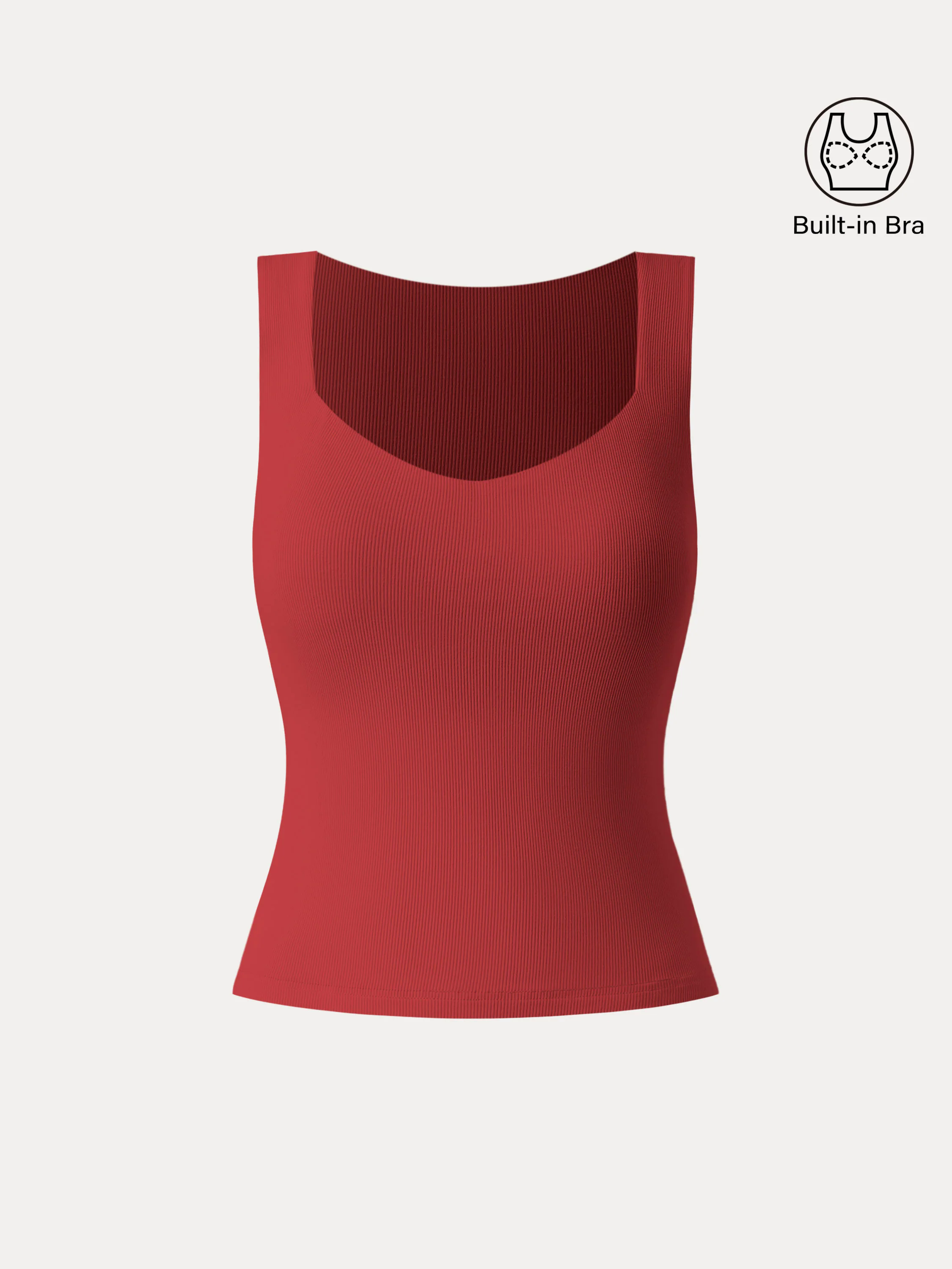 Diamond Neck Ribbed New Airy Brami Tank