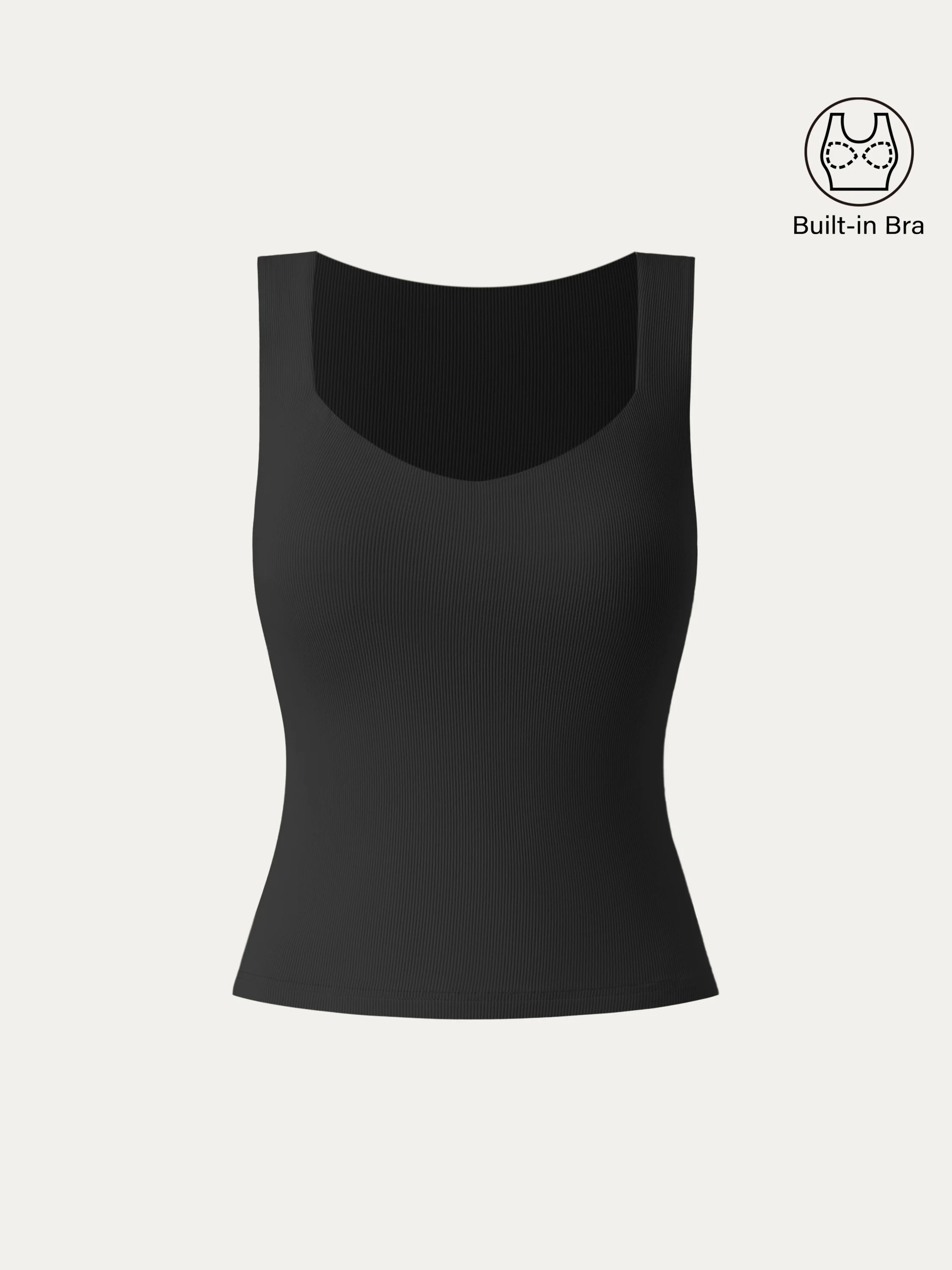 Diamond Neck Ribbed New Airy Brami Tank