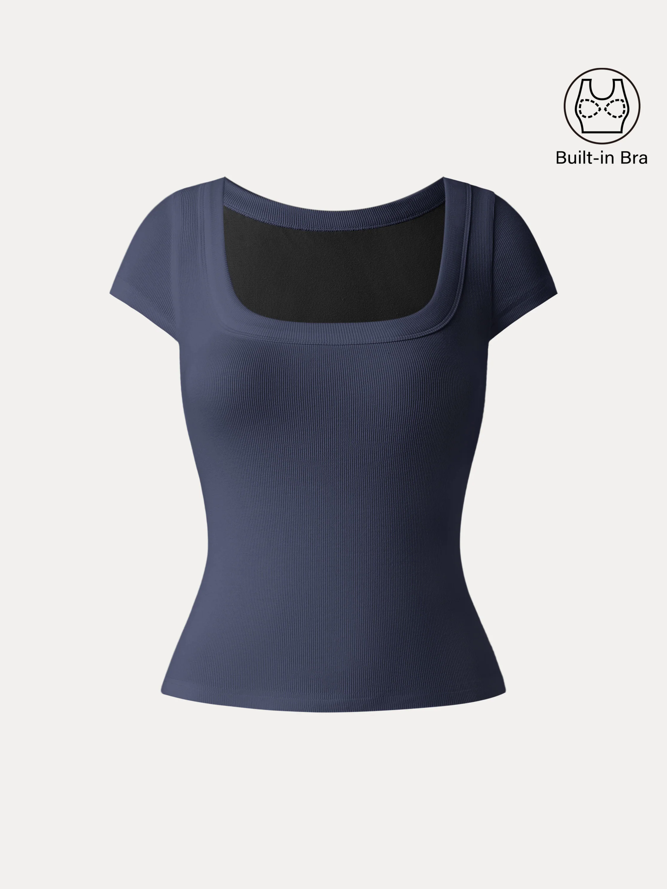 Stretch Cotton Square Neck Cap Sleeve Brami Stretch Cotton Square Neck Cap Sleeve Brami