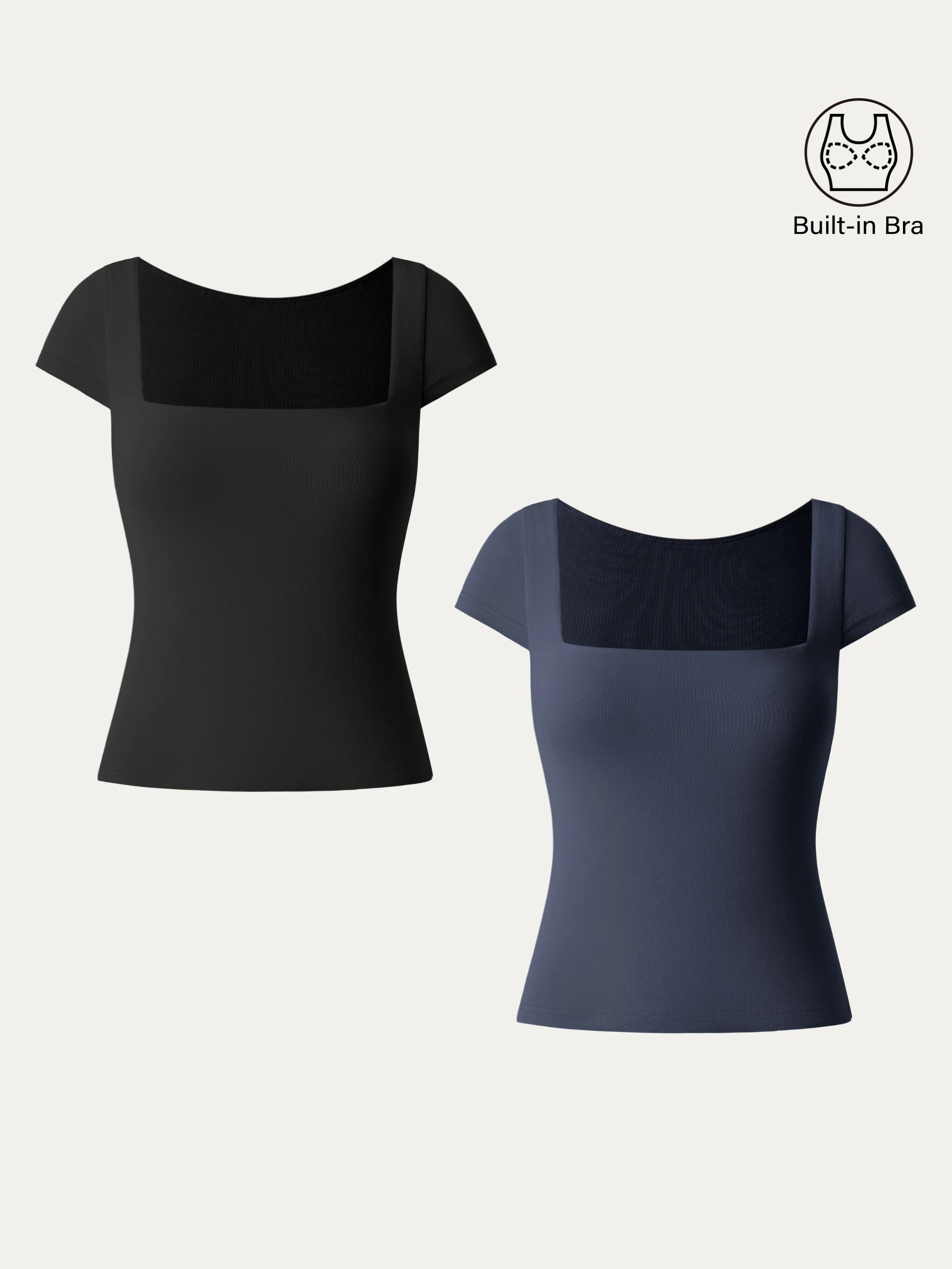 Essential Square Neck Cap Sleeves Brami Top Essential Square Neck Cap Sleeves Brami Top