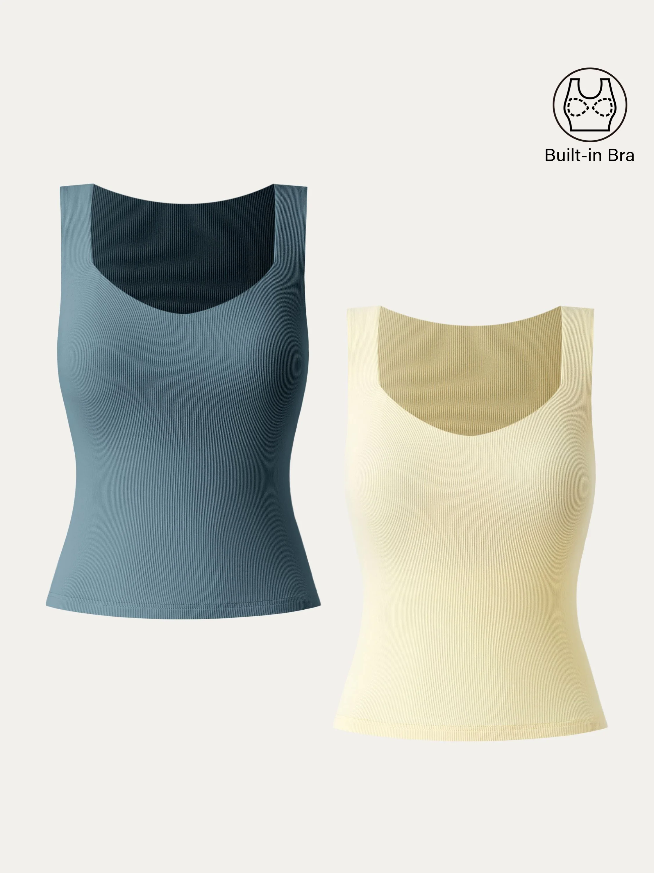 Diamond Neck Ribbed New Airy Brami Tank