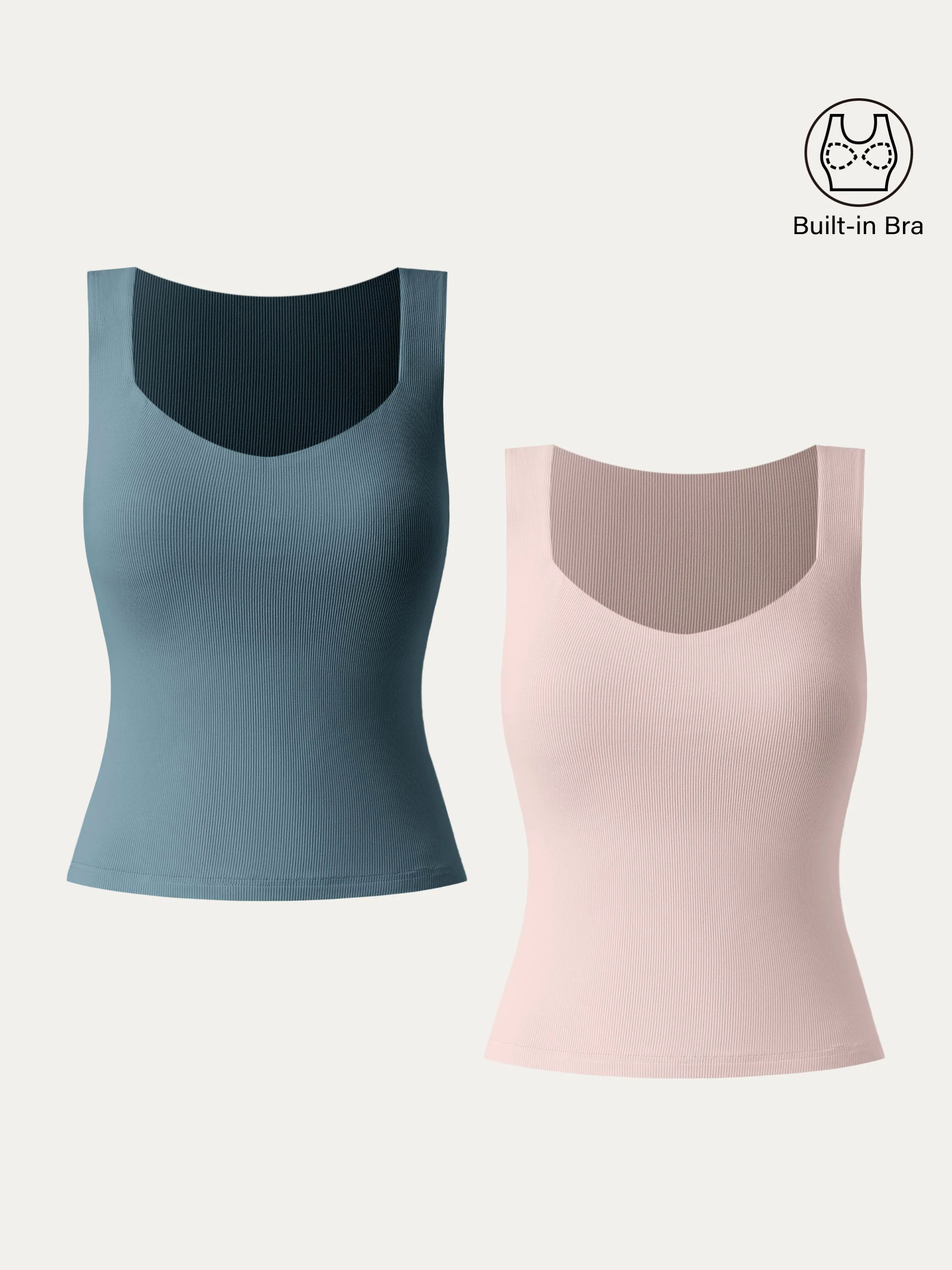 Diamond Neck Ribbed New Airy Brami Tank