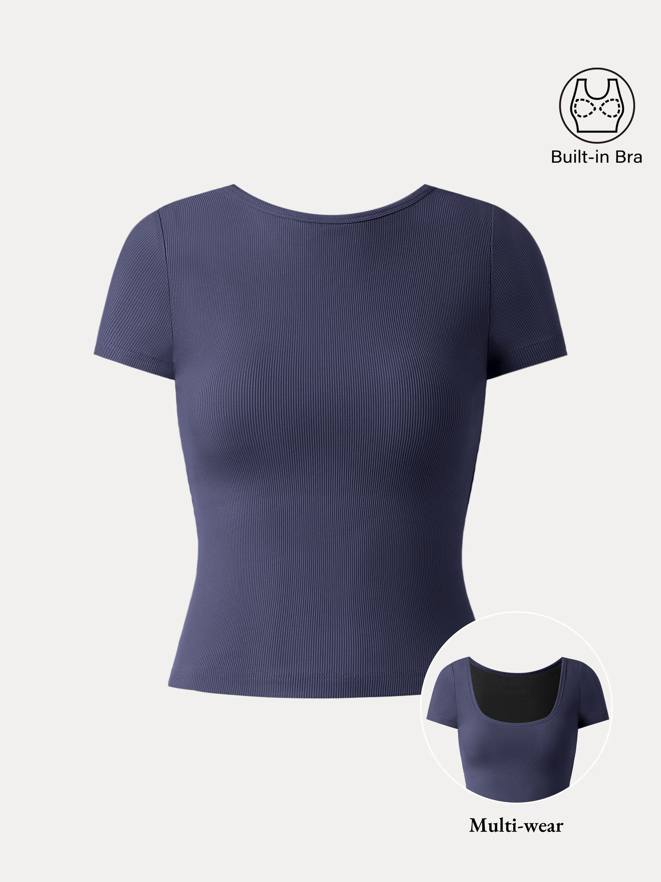 Multi-wear Short Sleeve New Airy Brami Top