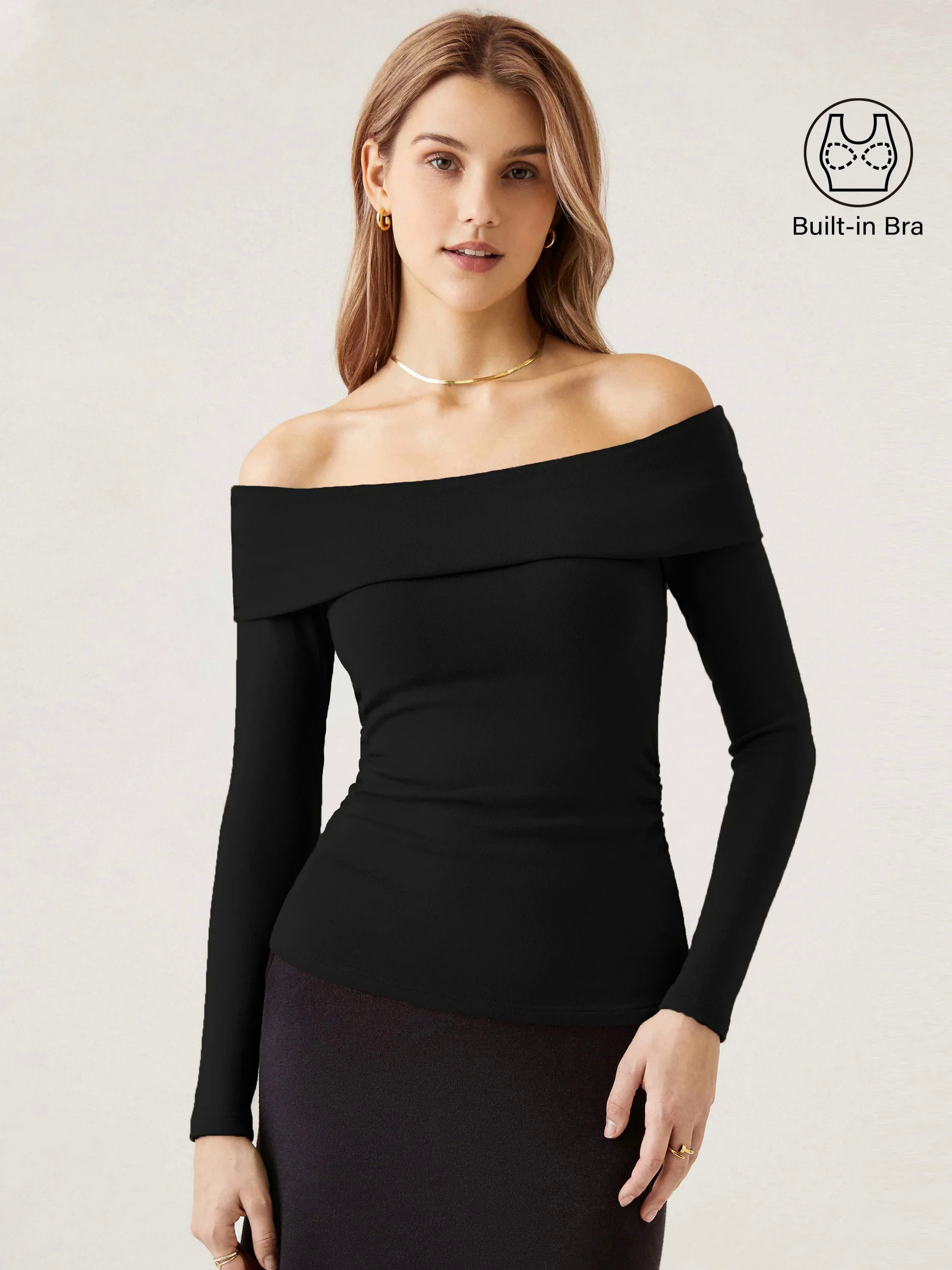 Long Sleeve Off The Shoulder Brami Top Long Sleeve Off The Shoulder Brami Top