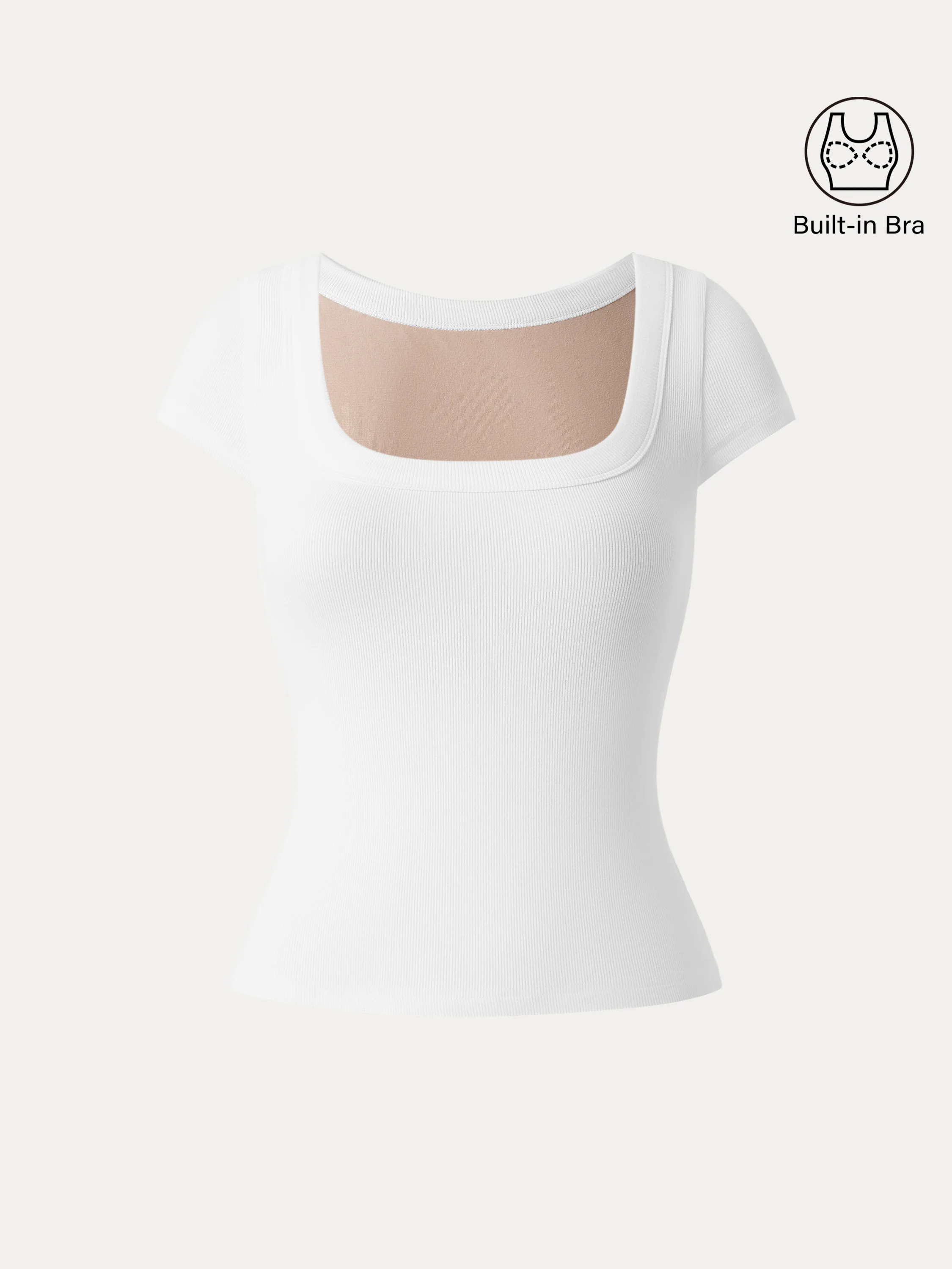 Stretch Cotton Square Neck Cap Sleeve Brami Stretch Cotton Square Neck Cap Sleeve Brami