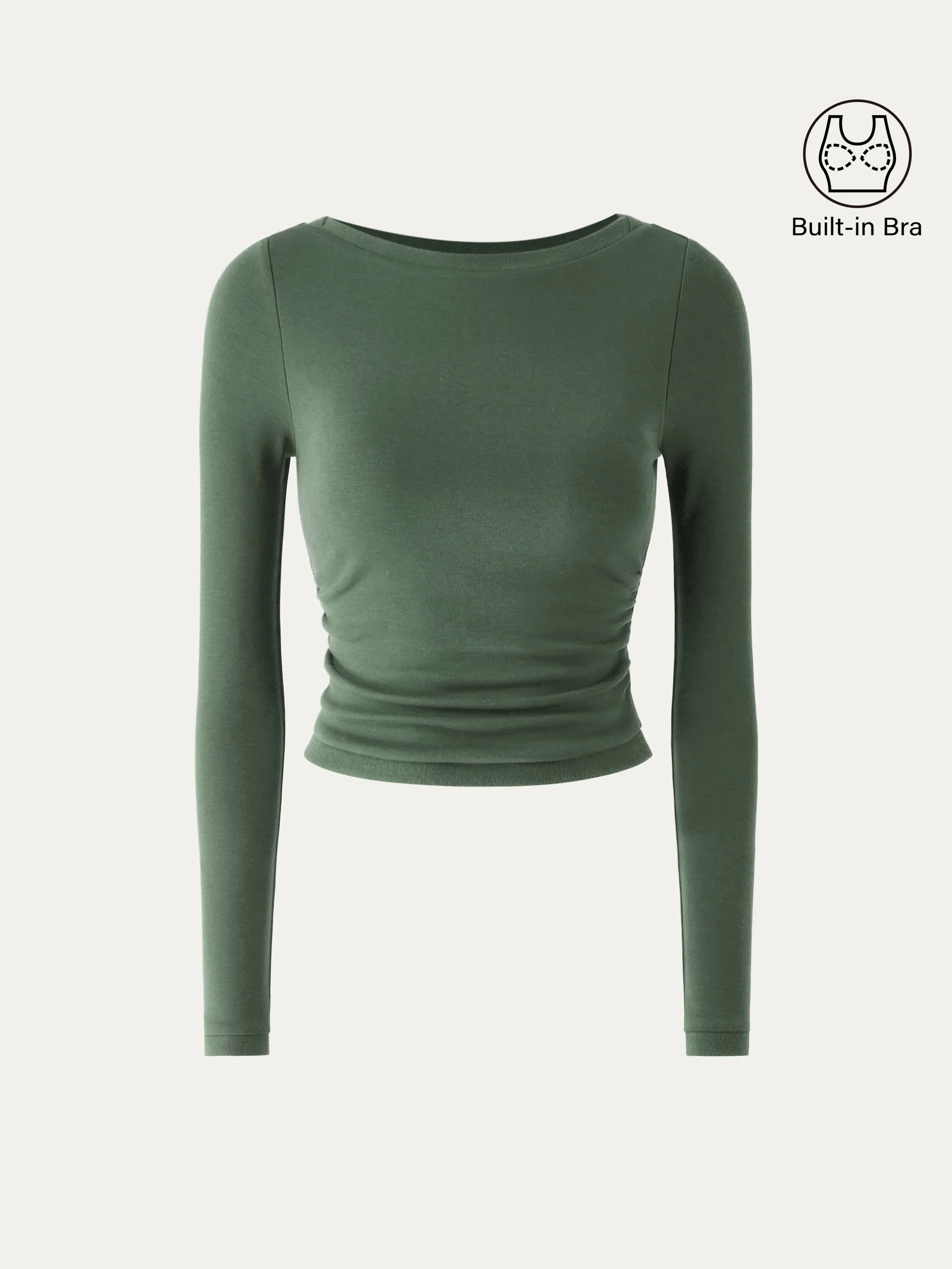 Boatneck Long Sleeve Brami Top
