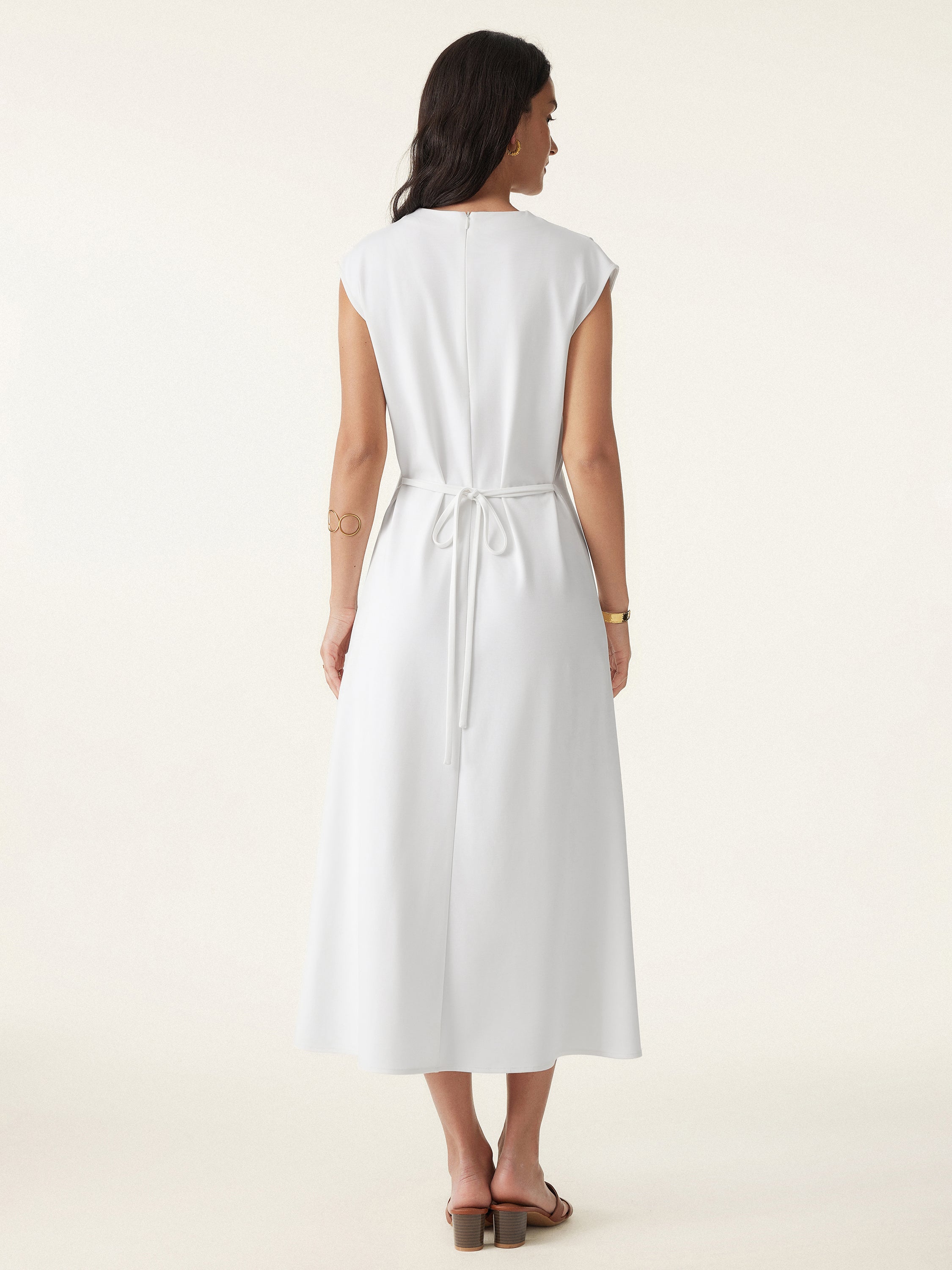 Breezy Easy Crewneck Zippered Midi Dress