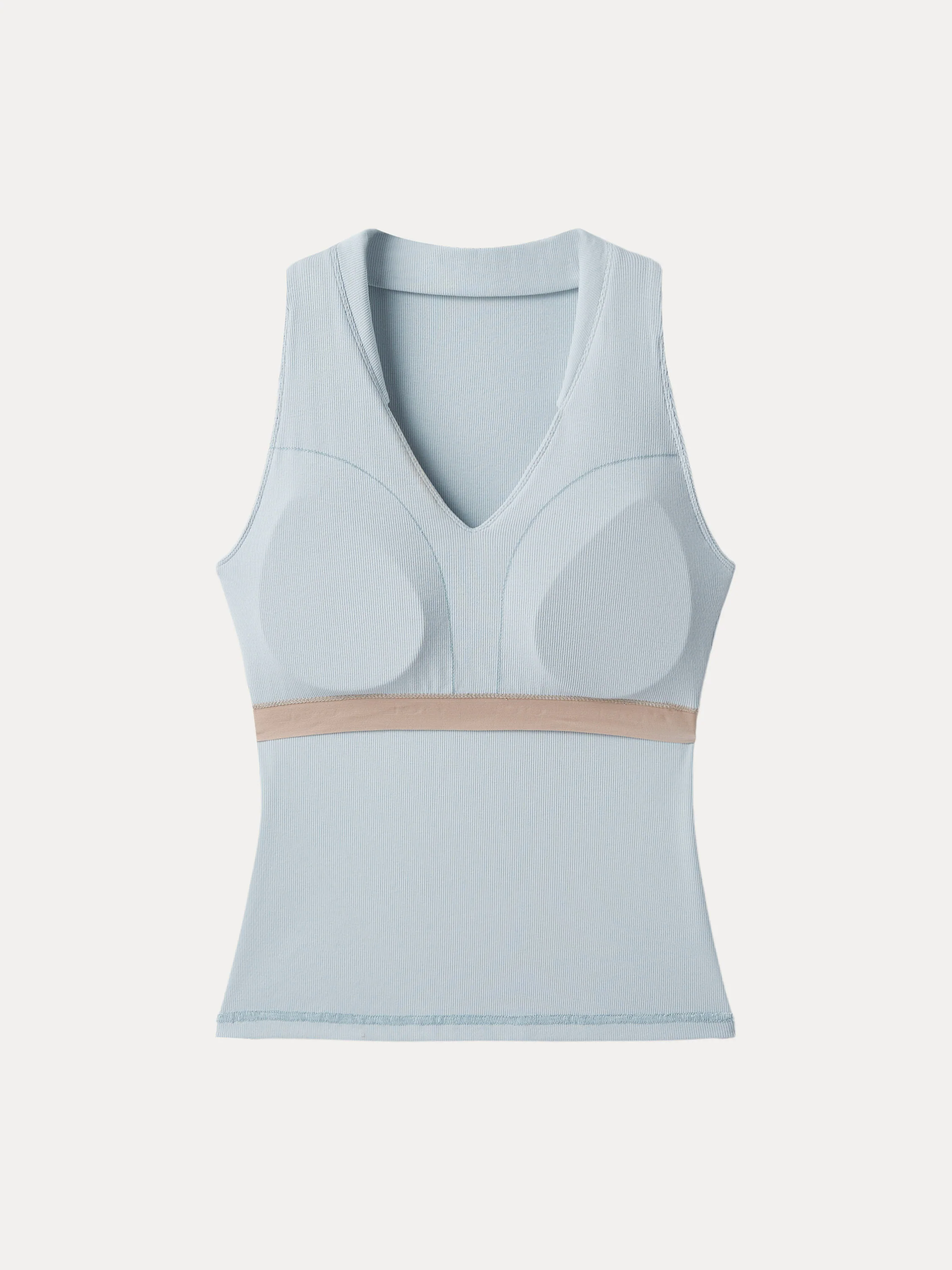 Stretch Cotton V-neck Collared Brami Top