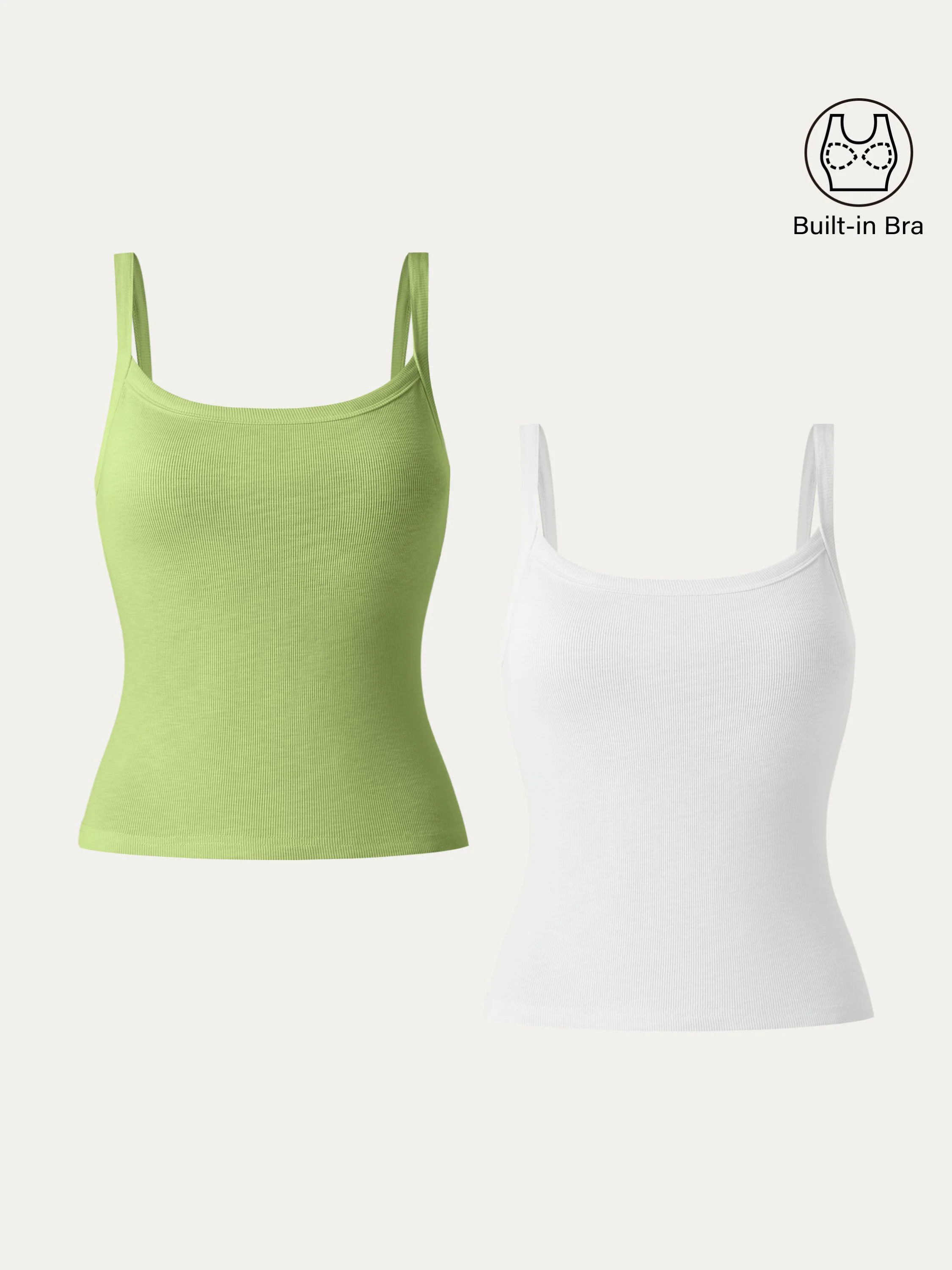 2Pcs Set Everyday Cotton Low Back New Airy Brami Tank