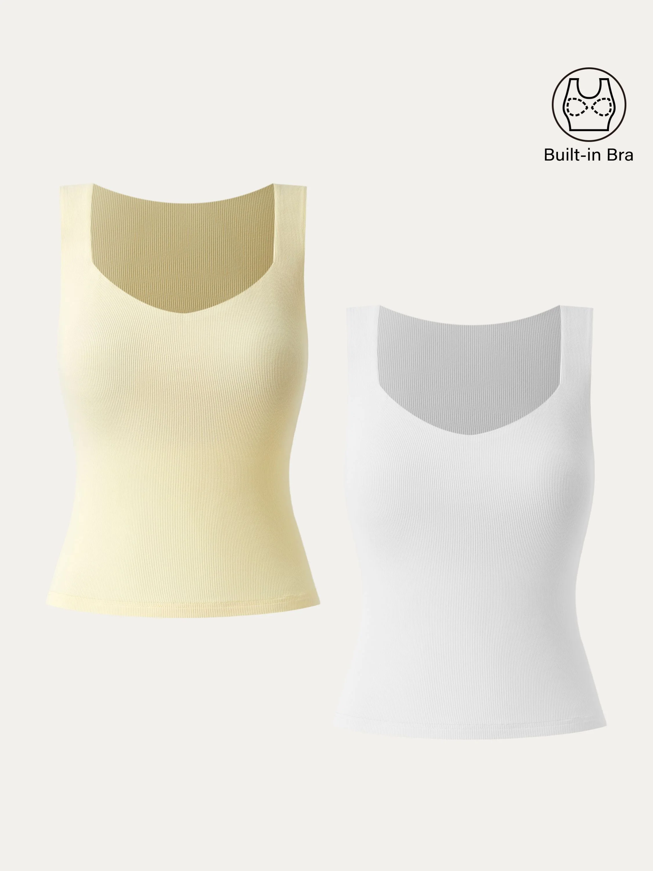 Diamond Neck Ribbed New Airy Brami Tank