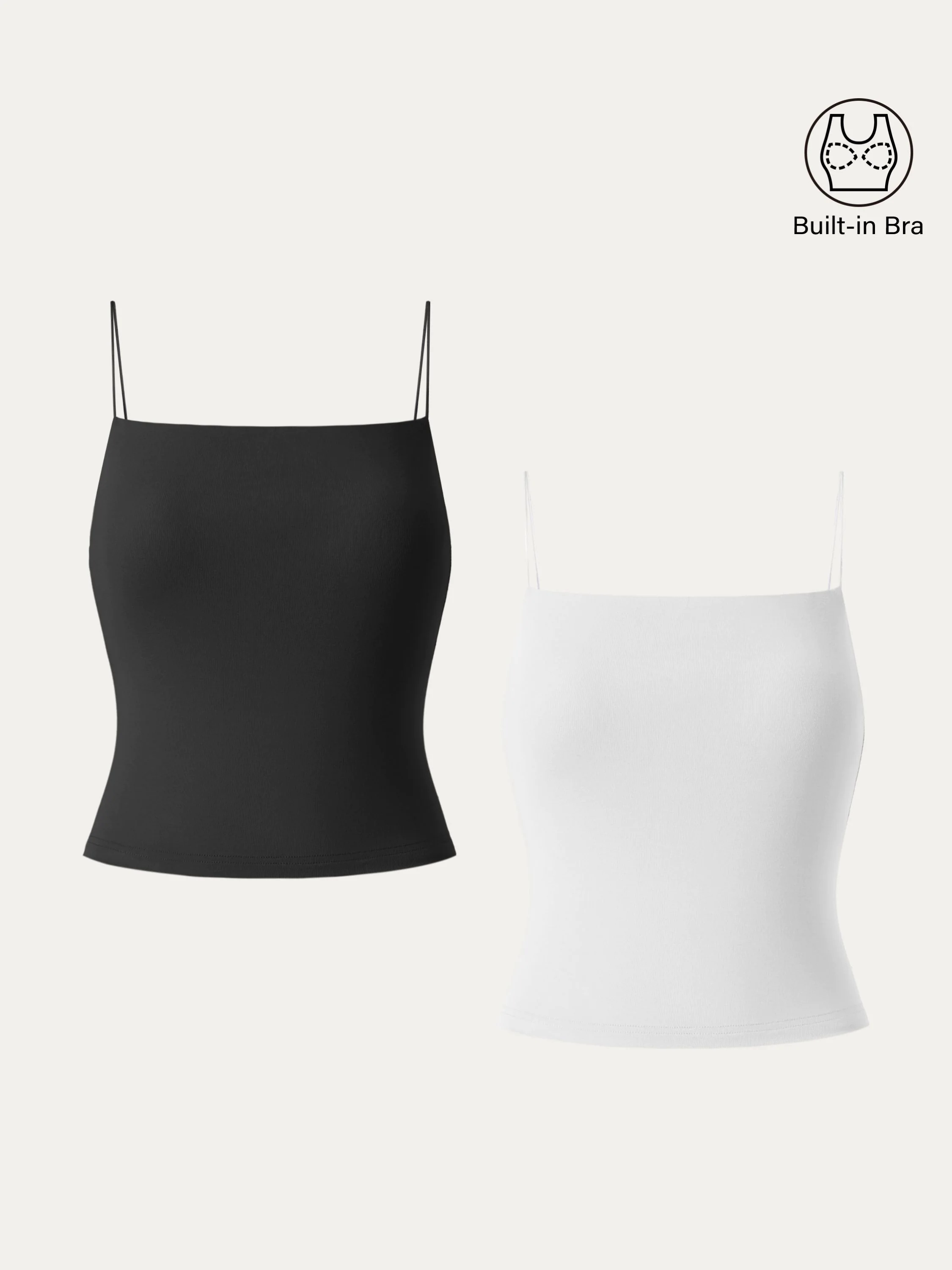 2Pcs Set Essential Spaghetti Strap Cropped New Airy Brami