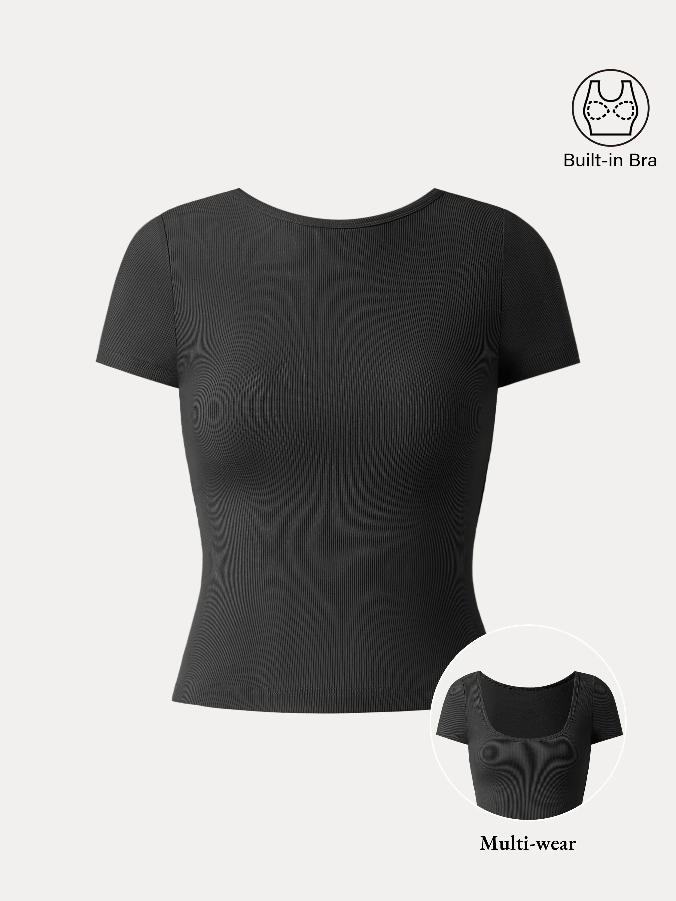 Multi-wear Short Sleeve New Airy Brami Top