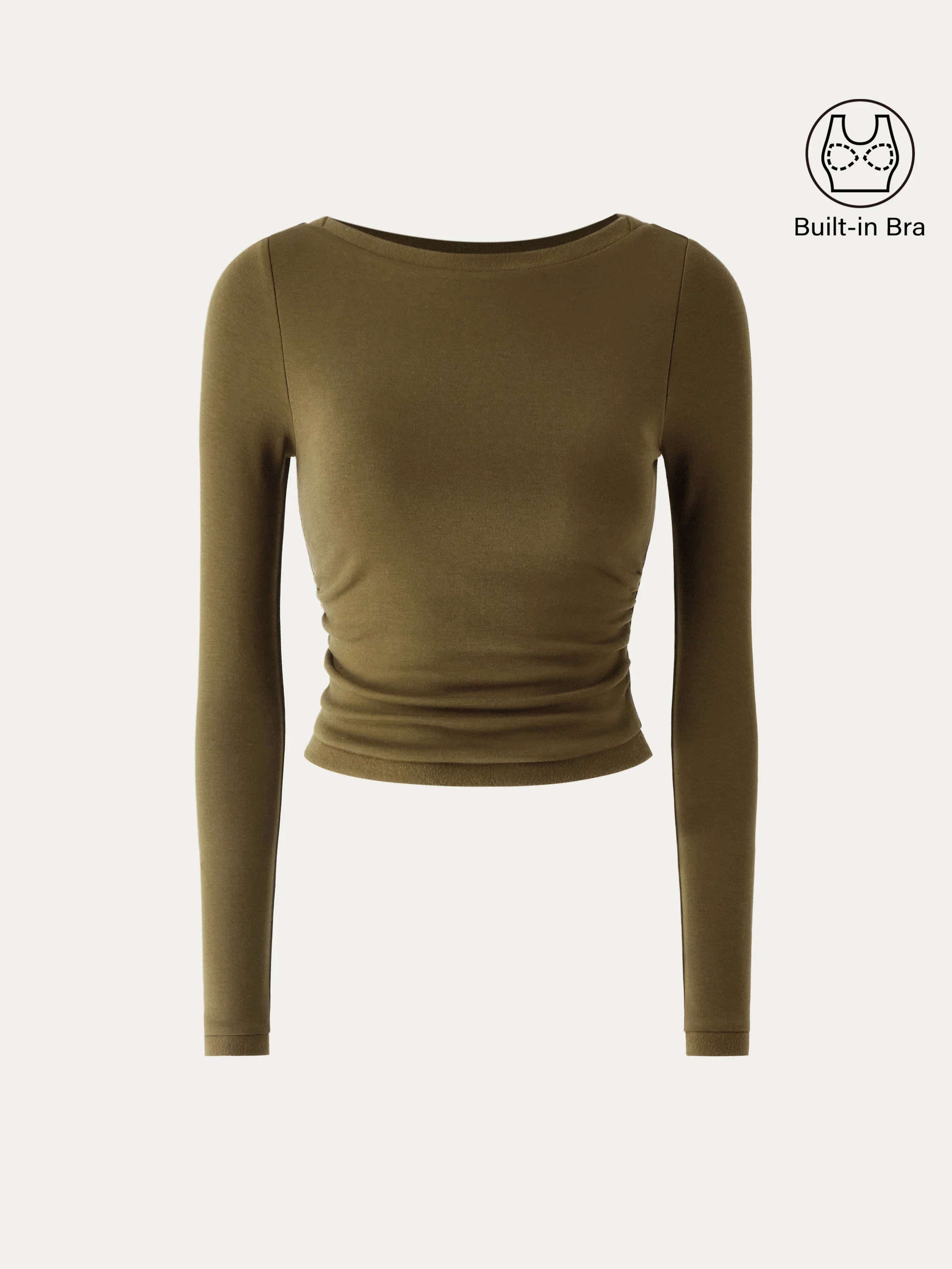 Boatneck Long Sleeve Brami Top