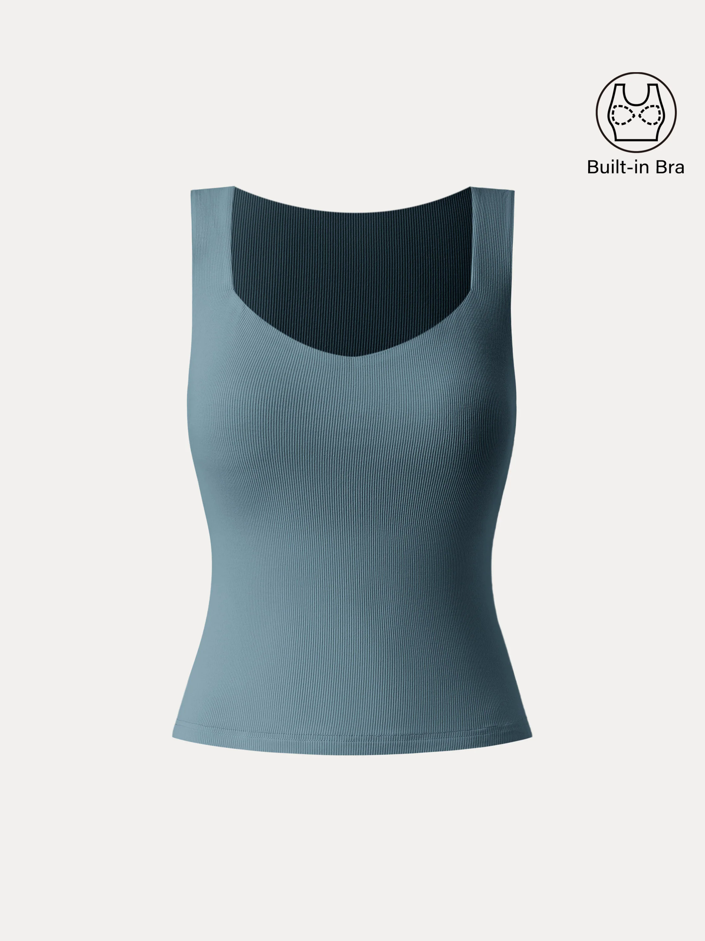 Diamond Neck Ribbed New Airy Brami Tank