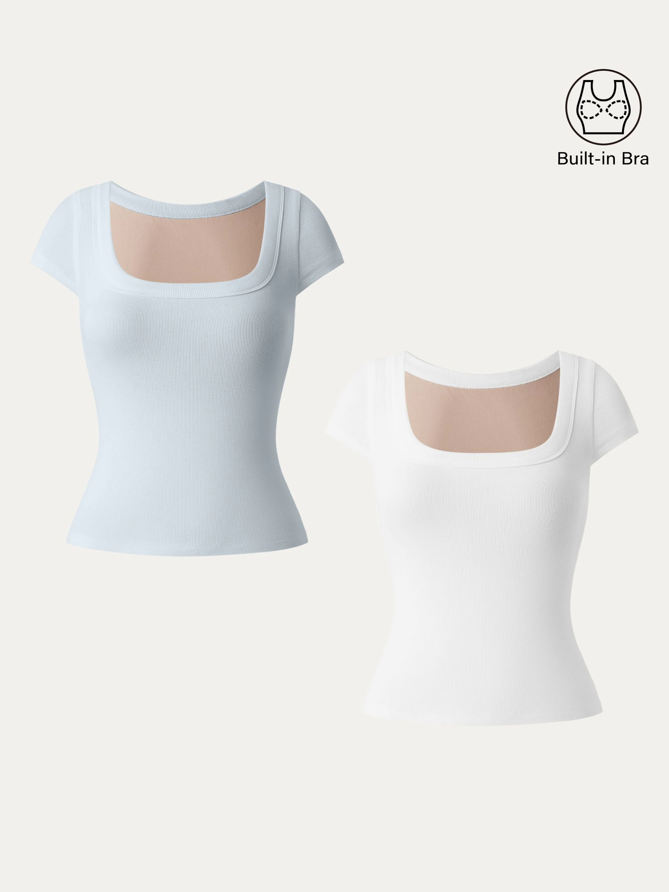 Stretch Cotton Square Neck Cap Sleeve Brami Stretch Cotton Square Neck Cap Sleeve Brami