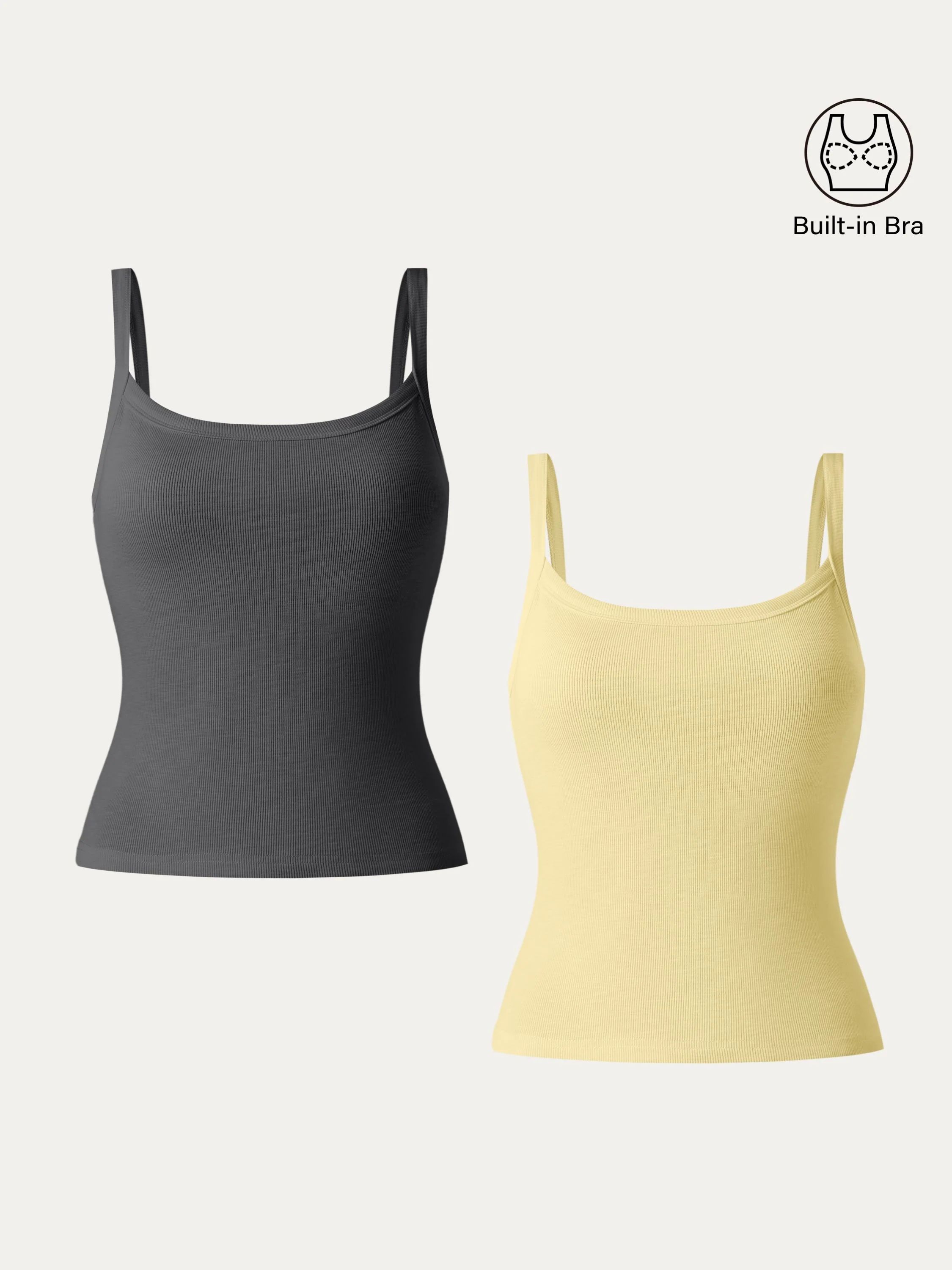 2Pcs Set Everyday Cotton Low Back New Airy Brami Tank