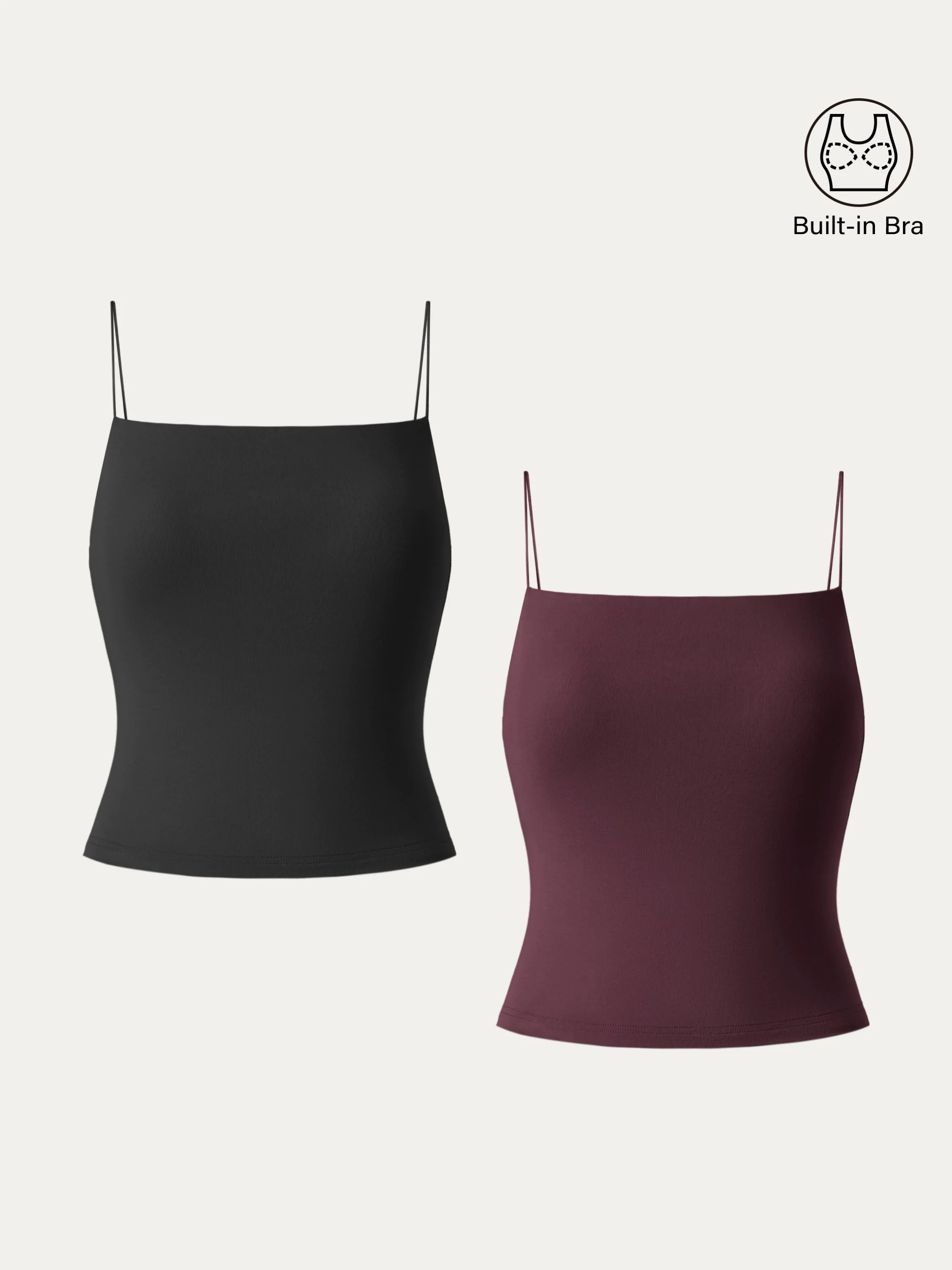 2Pcs Set Essential Spaghetti Strap Cropped New Airy Brami