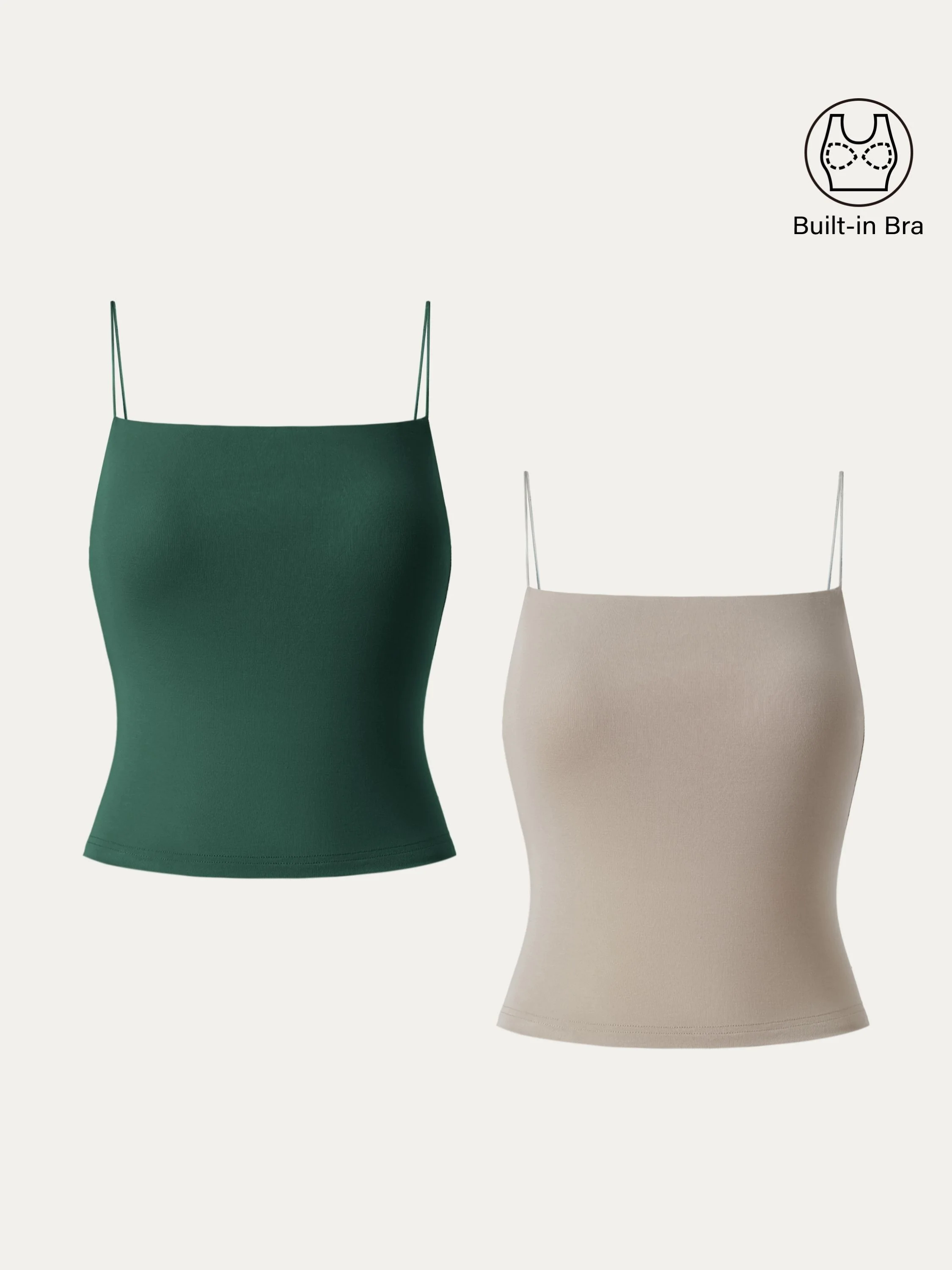 2Pcs Set Essential Spaghetti Strap Cropped New Airy Brami