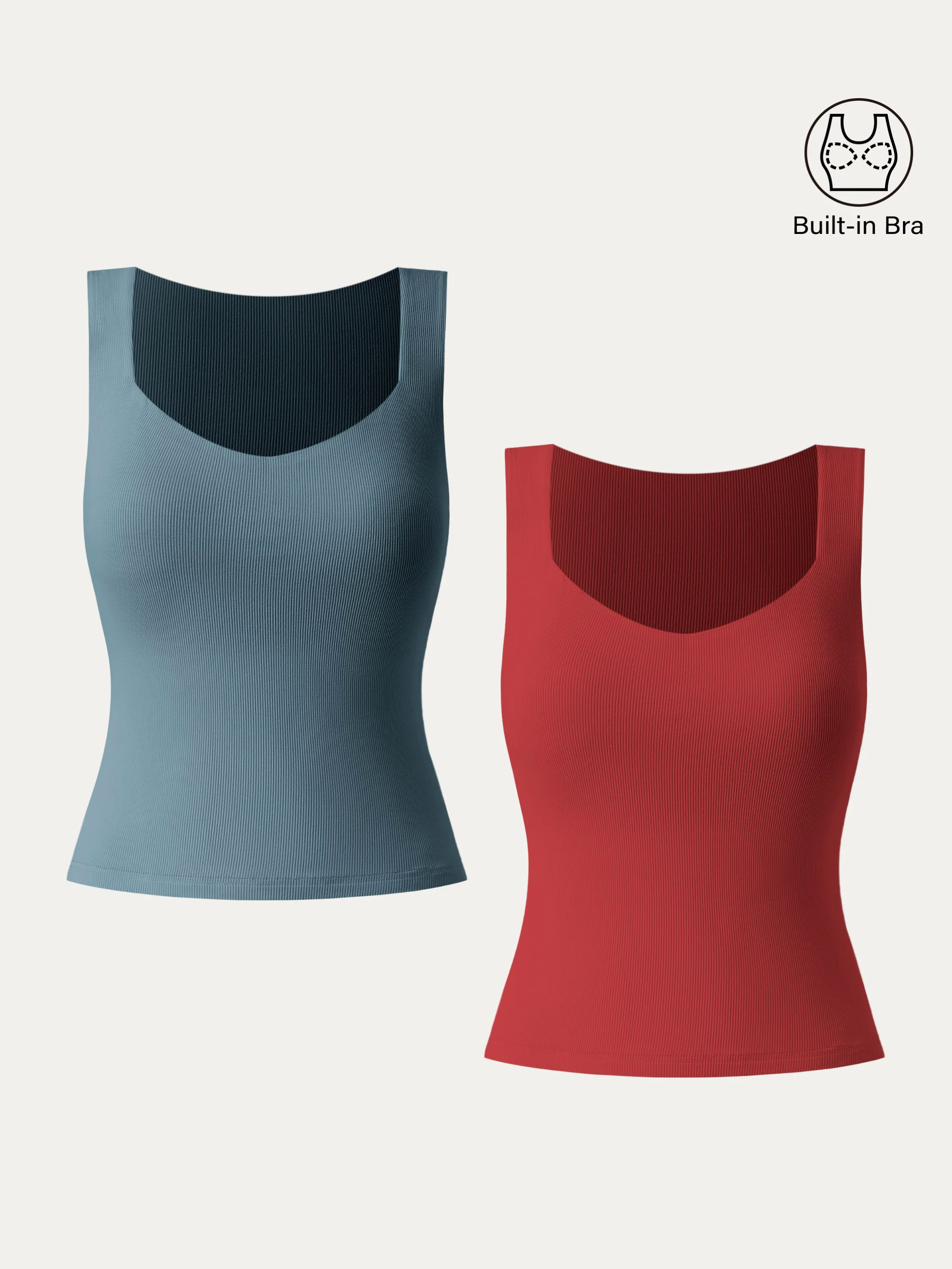 Diamond Neck Ribbed New Airy Brami Tank