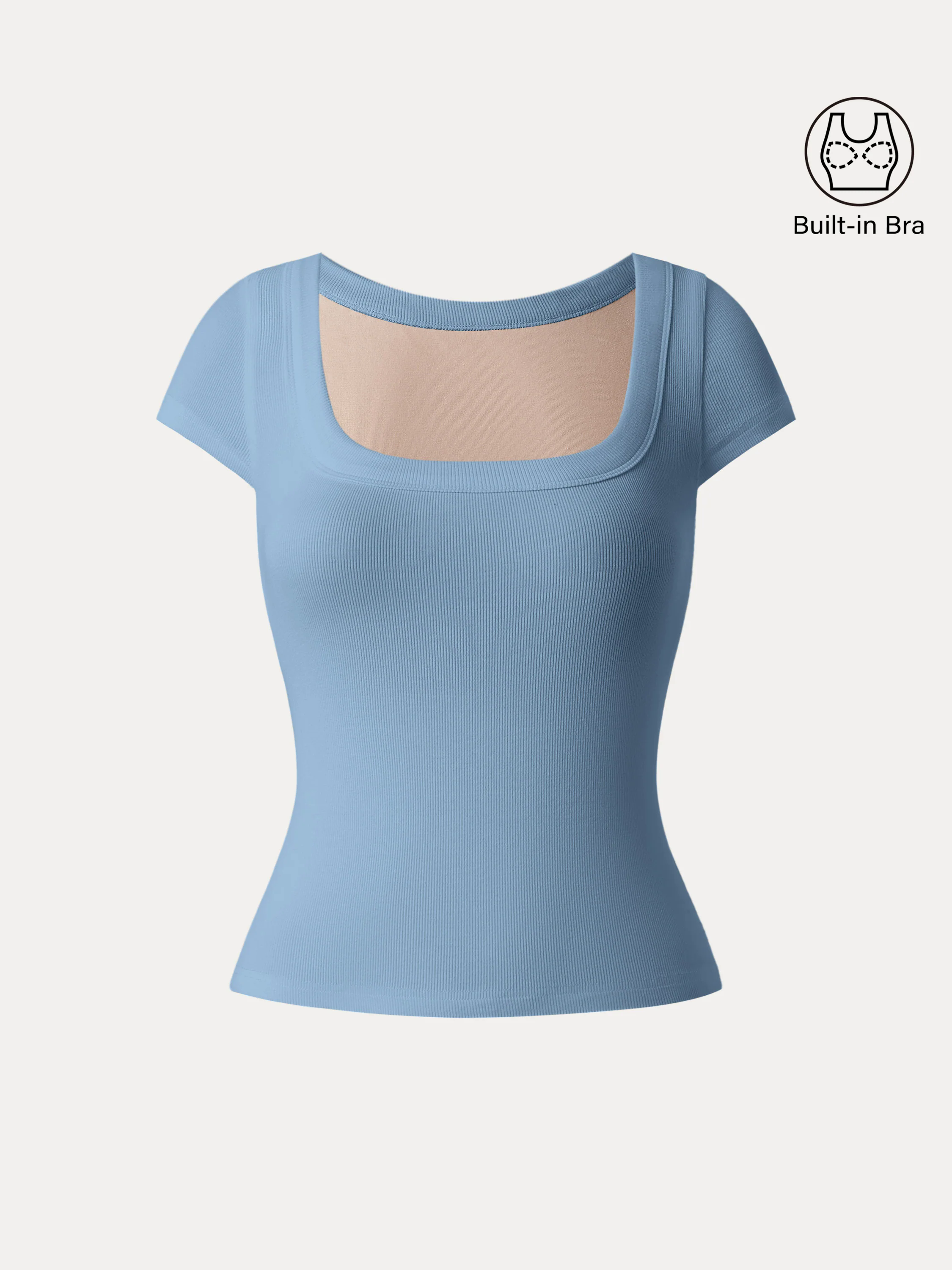 Stretch Cotton Square Neck Cap Sleeve Brami Stretch Cotton Square Neck Cap Sleeve Brami