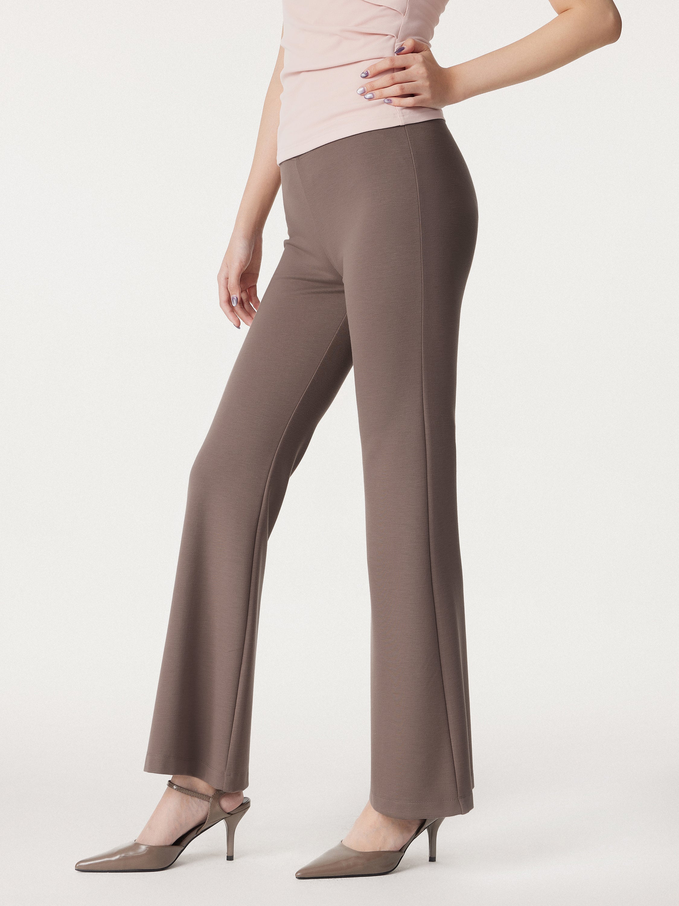 Mid Rise Anti-pilling Pull-on Bell Pant Mid Rise Anti-pilling Pull-on Bell Pant