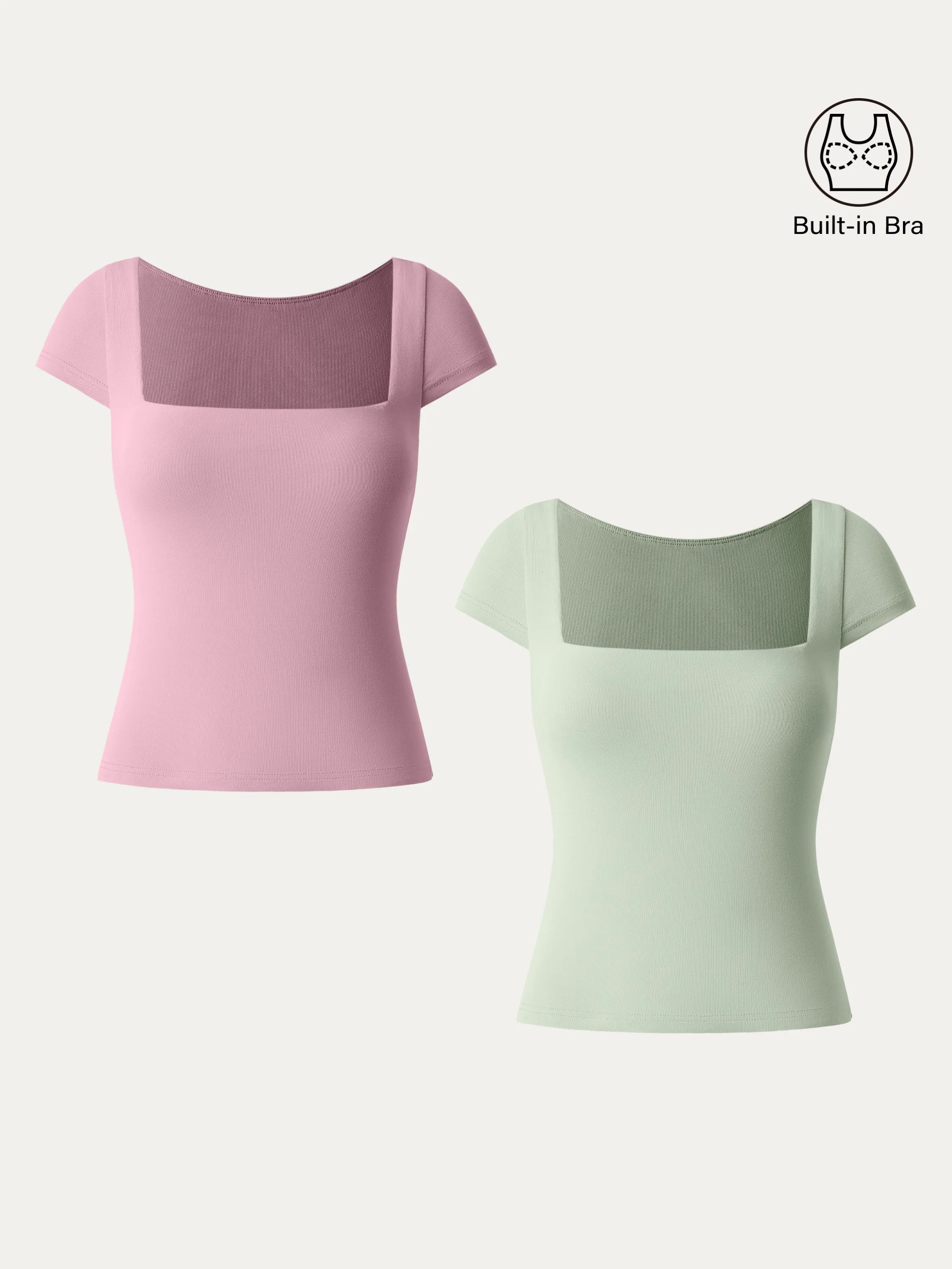 Essential Square Neck Cap Sleeves Brami Top Essential Square Neck Cap Sleeves Brami Top