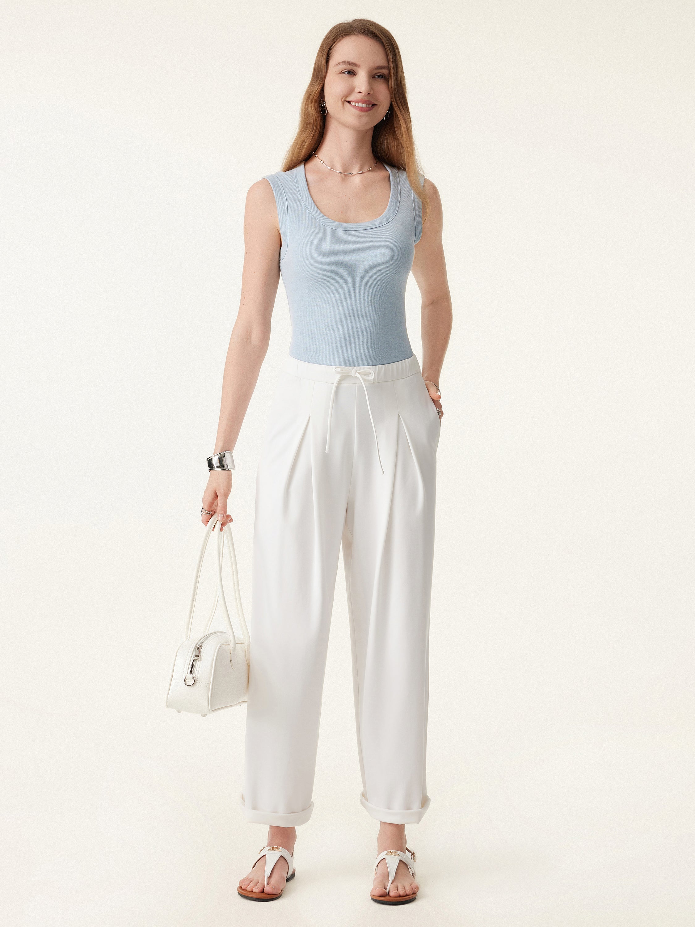 2Pcs Set Stretch Cotton Scoopneck New Airy Brami Tank