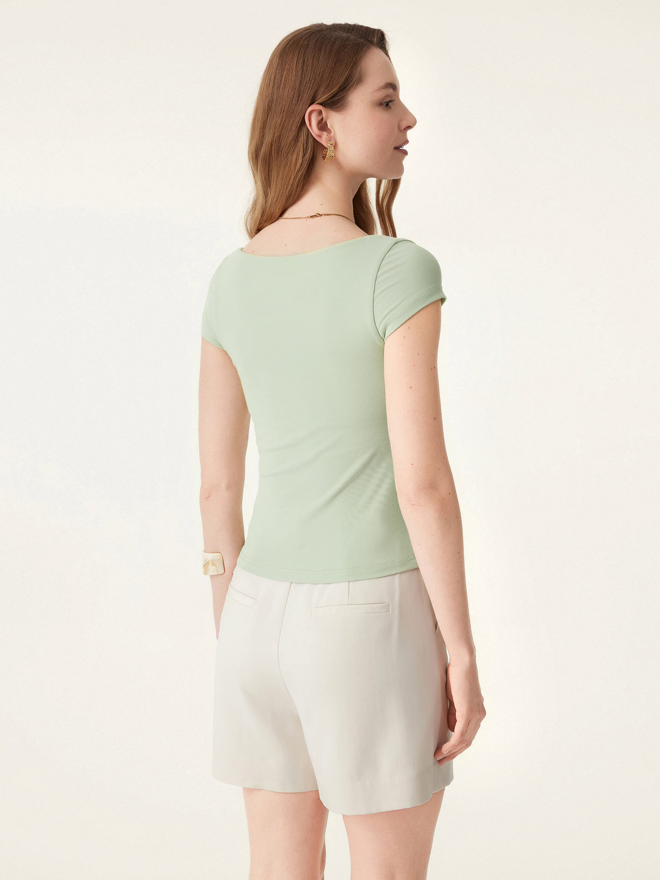 Essential Square Neck Cap Sleeves Brami Top Essential Square Neck Cap Sleeves Brami Top
