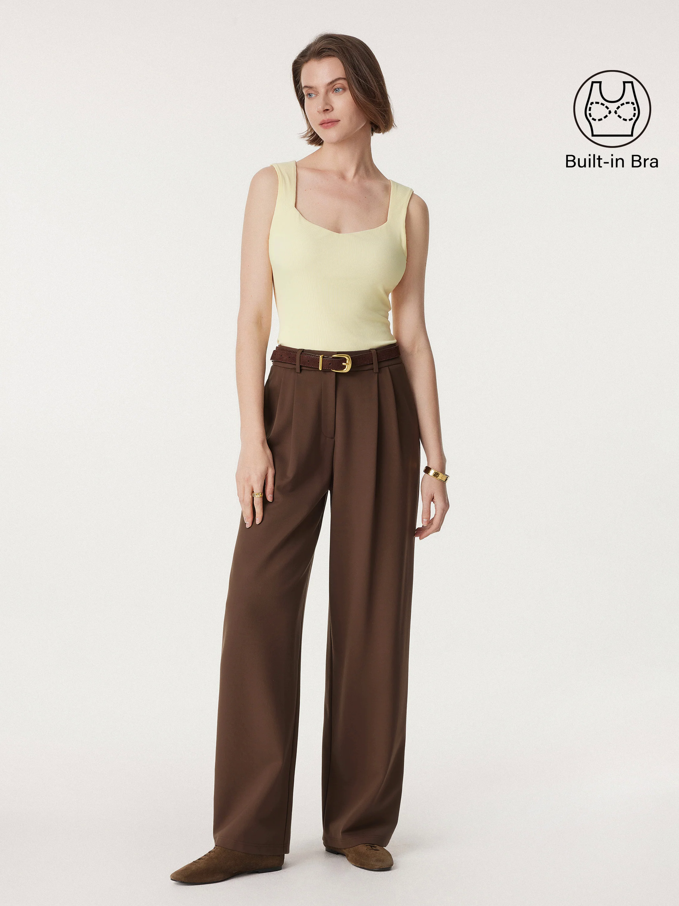 Diamond Neck Ribbed New Airy Brami Tank