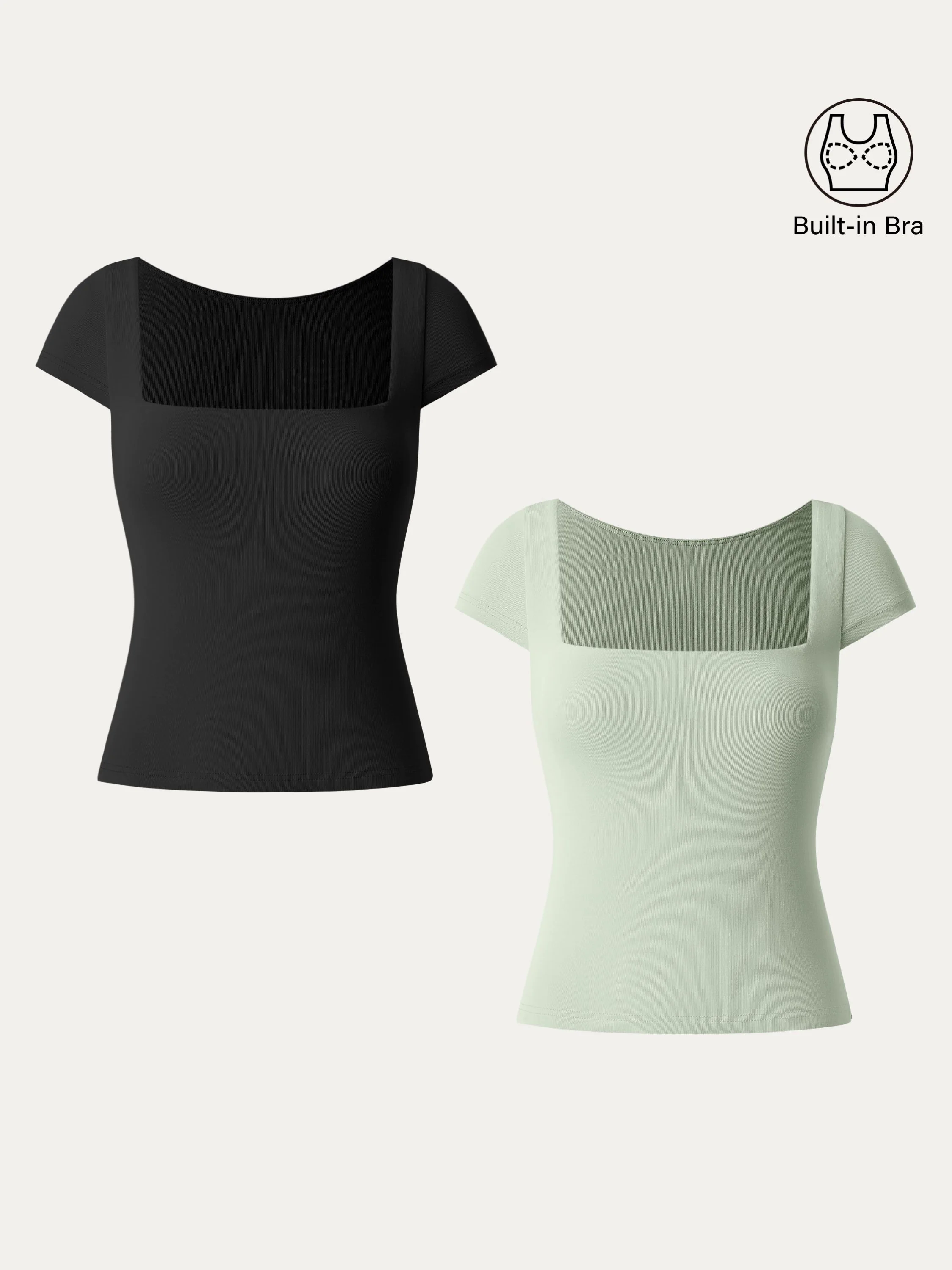 Essential Square Neck Cap Sleeves Brami Top Essential Square Neck Cap Sleeves Brami Top