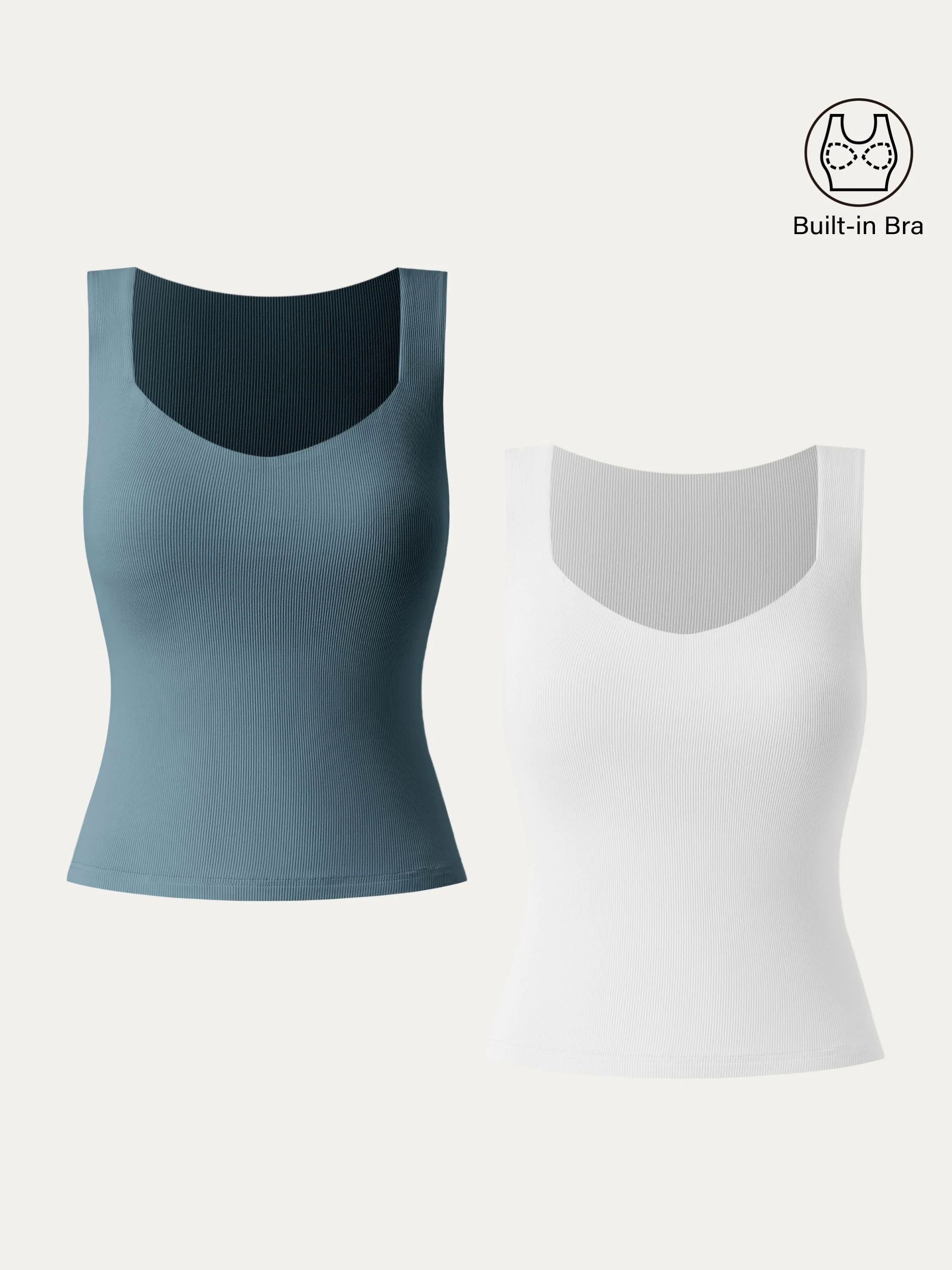Diamond Neck Ribbed New Airy Brami Tank