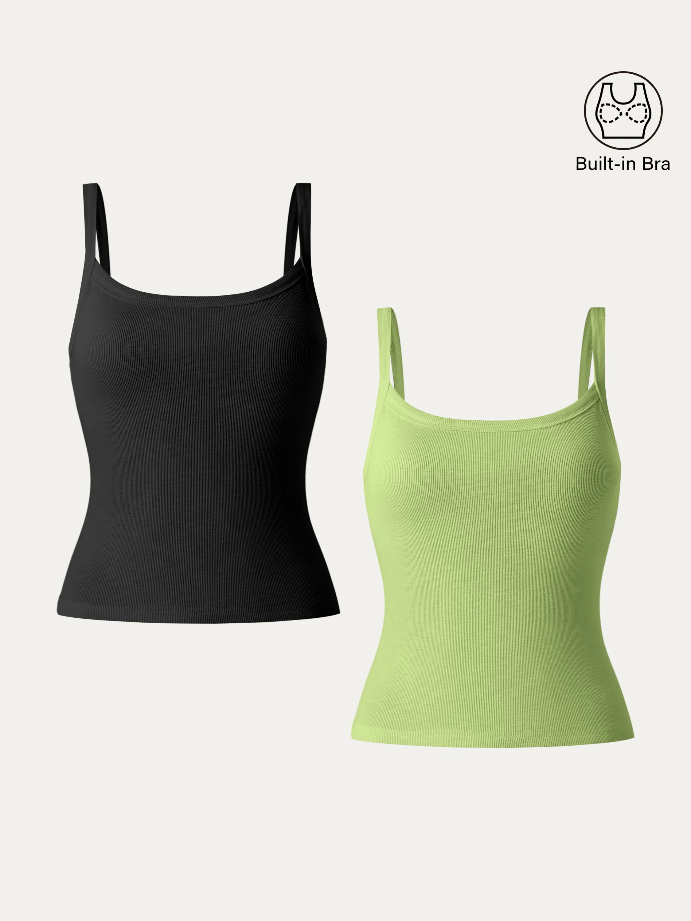 2Pcs Set Everyday Cotton Low Back New Airy Brami Tank