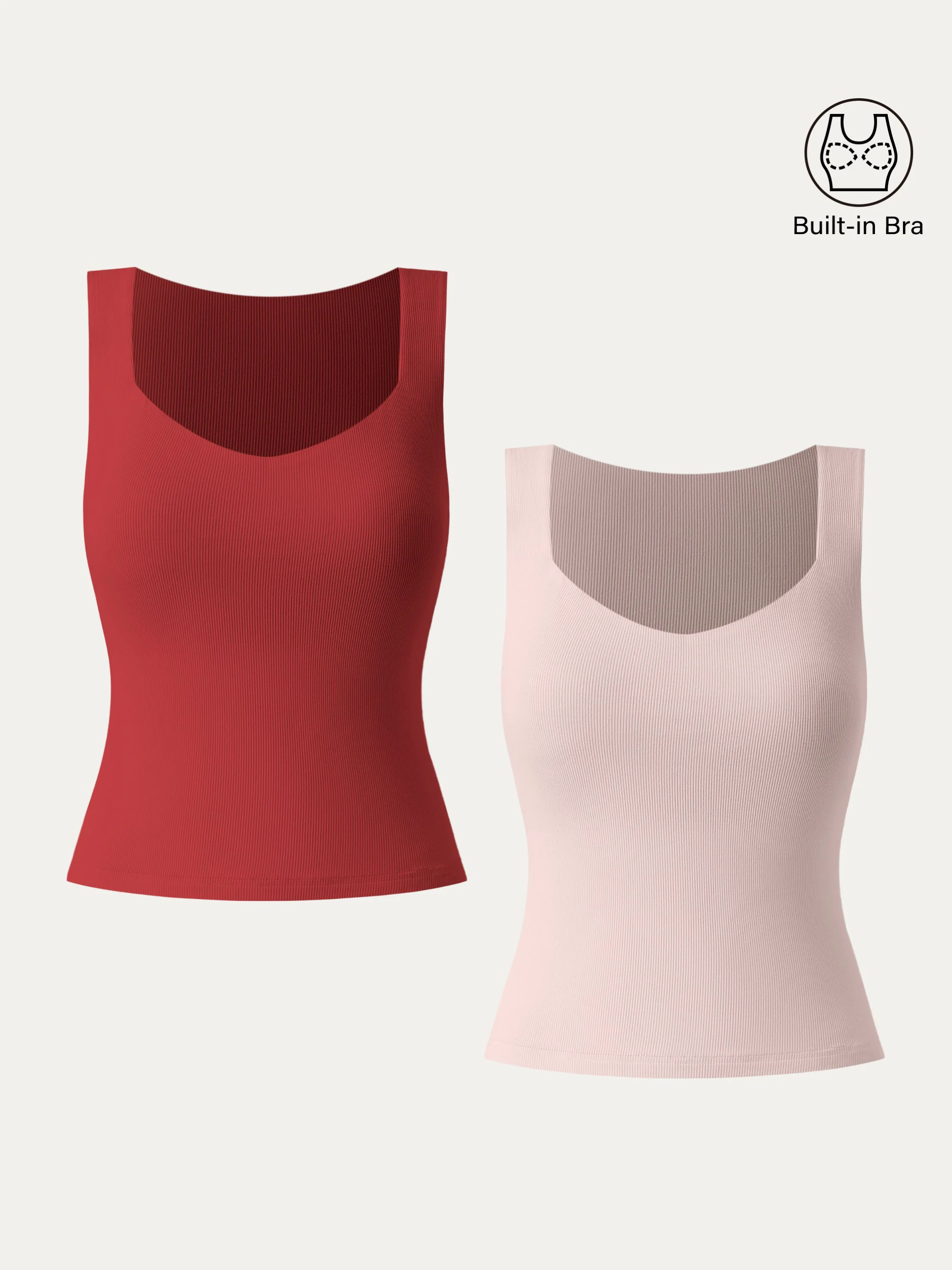 Diamond Neck Ribbed New Airy Brami Tank