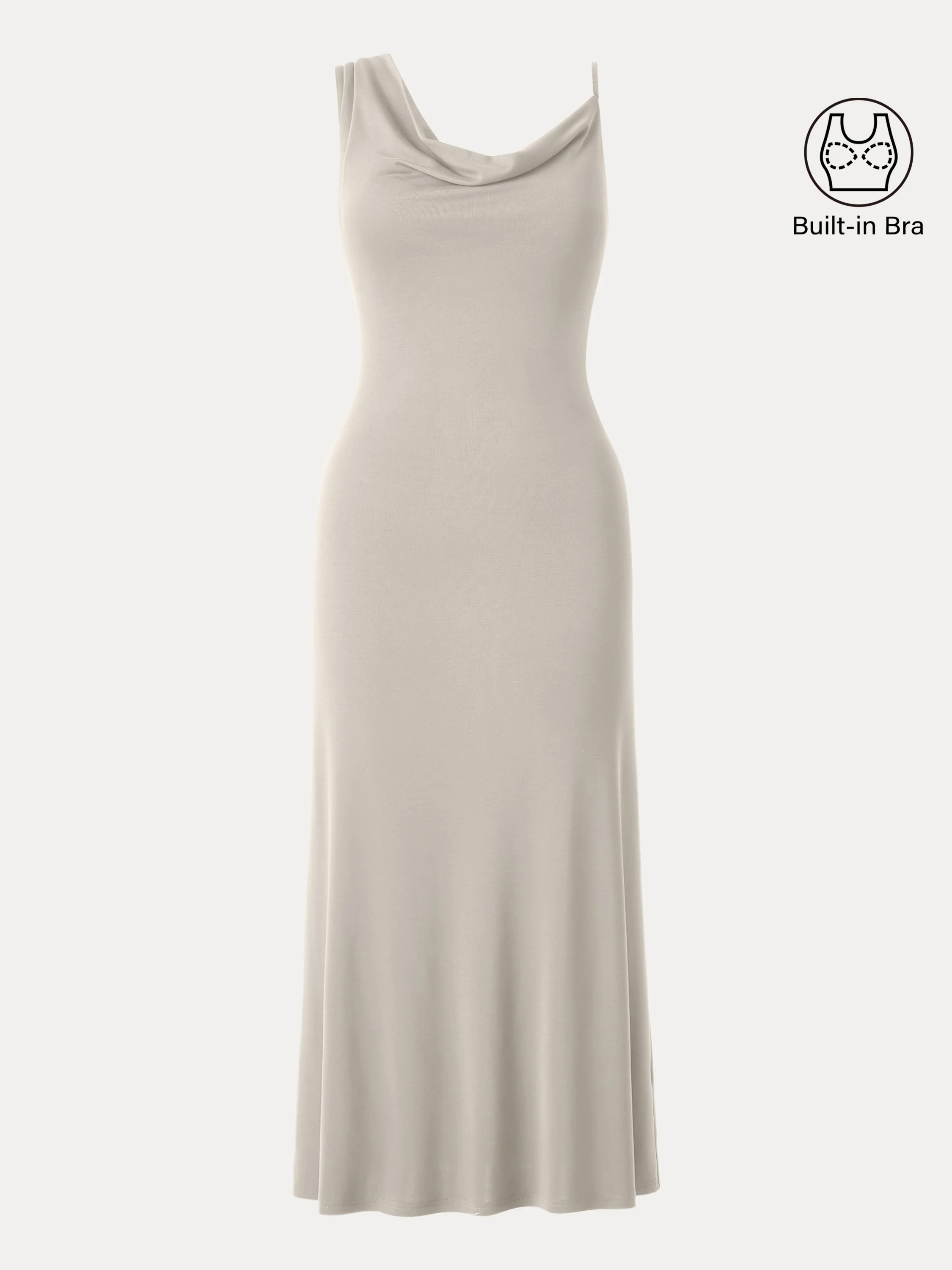 Sandwashed Asymmetrical Cowl Midi Brami Dress Sandwashed Asymmetrical Cowl Midi Brami Dress