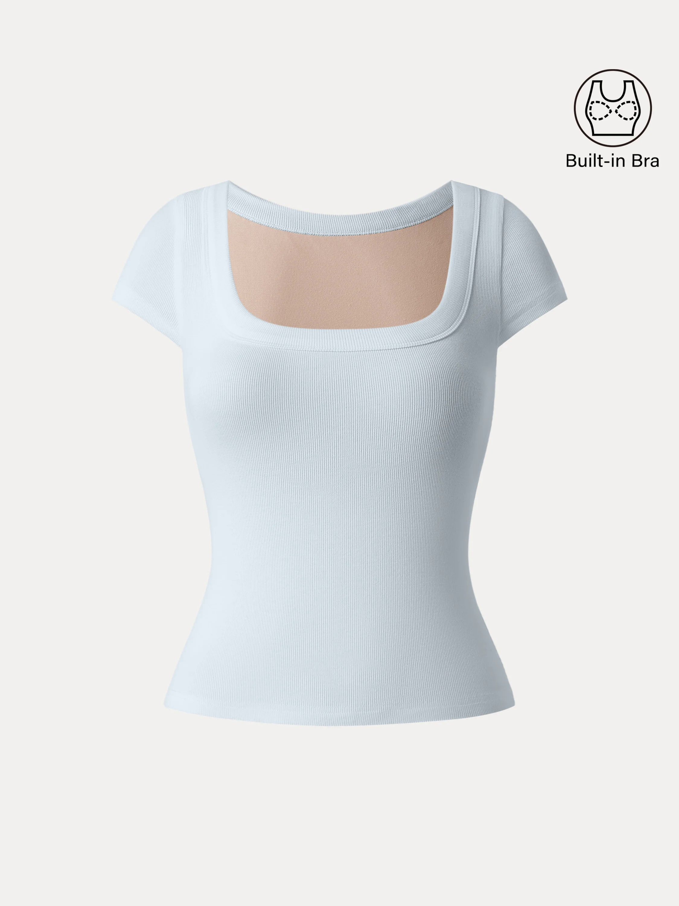 Stretch Cotton Square Neck Cap Sleeve Brami Stretch Cotton Square Neck Cap Sleeve Brami