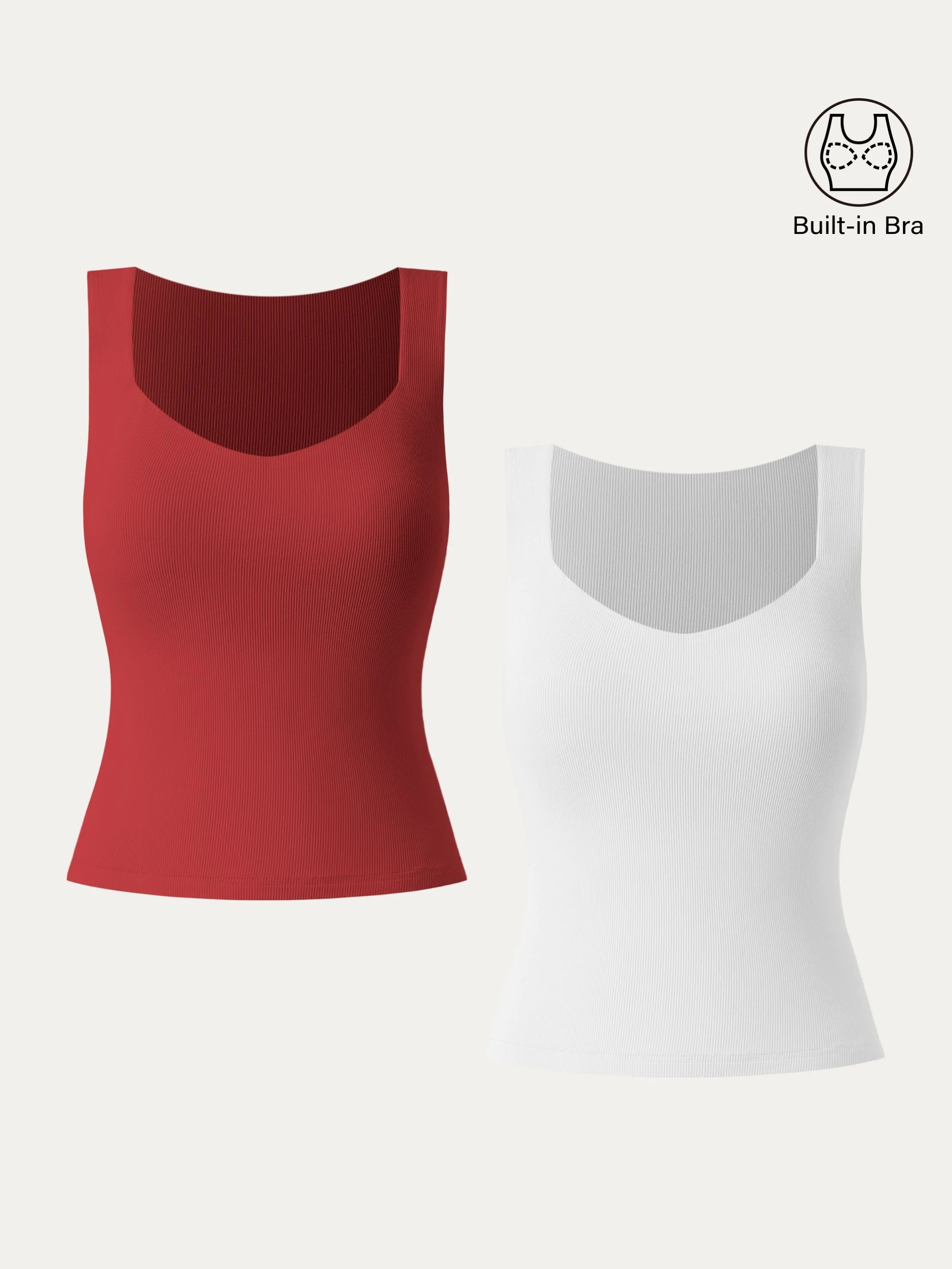 Diamond Neck Ribbed New Airy Brami Tank